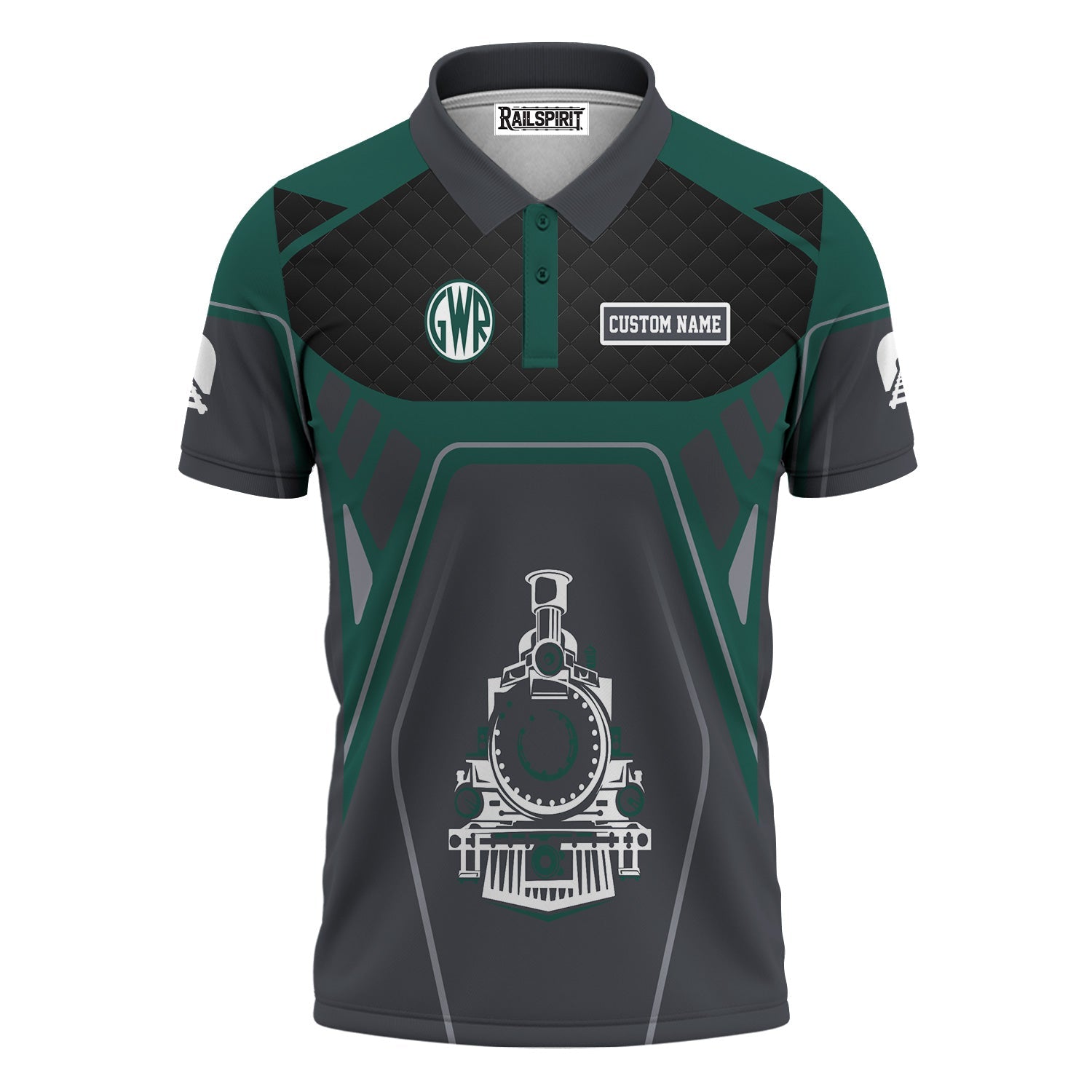 Railspirit Personalized Great Western Railway Polo Shirt Steam Locomotive Engine Graphic Train Shirt All Over Print