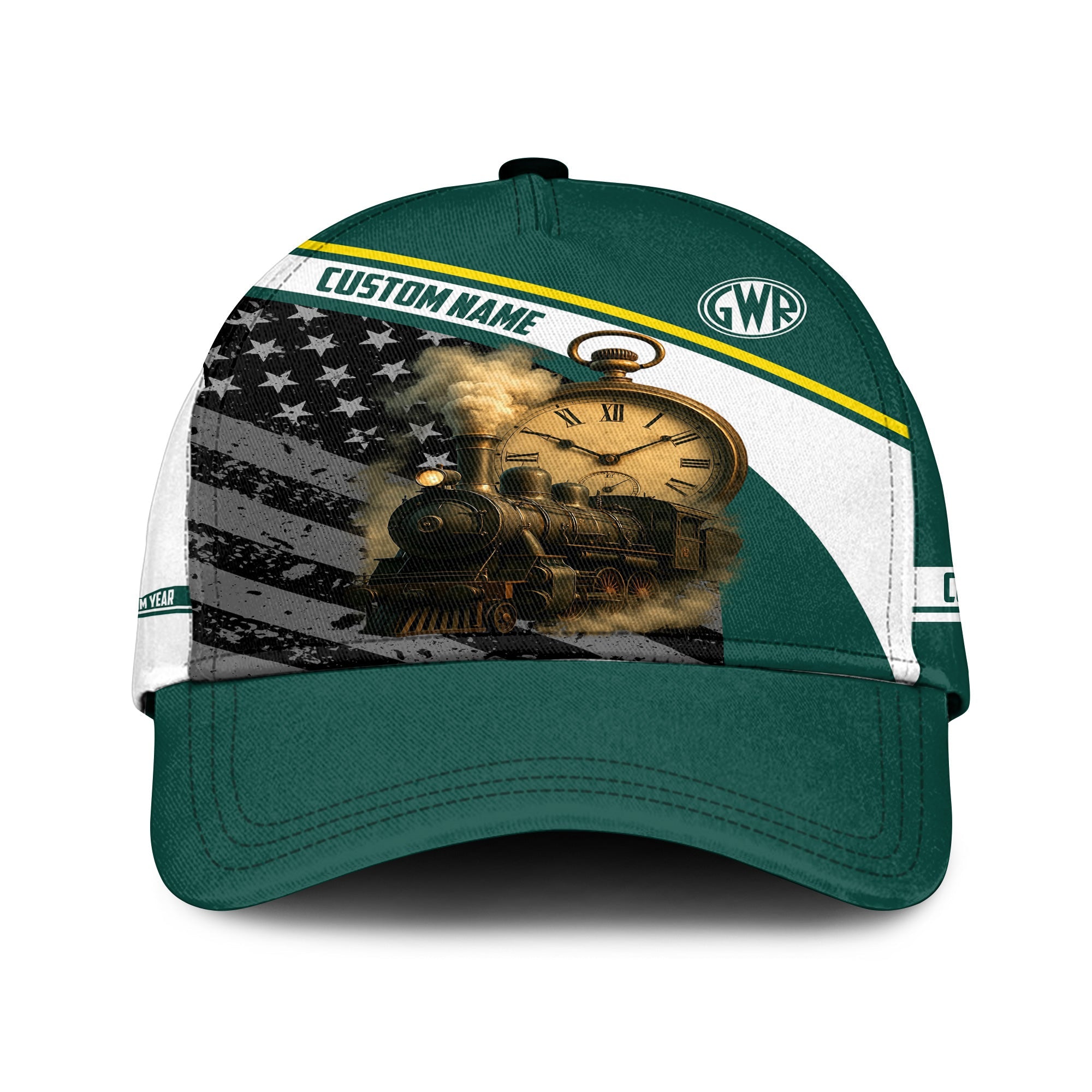 Railspirit Personalized Great Western Railway Classic Cap Classic Steam Engine With Retro Pocket Watch Cap All Over Print