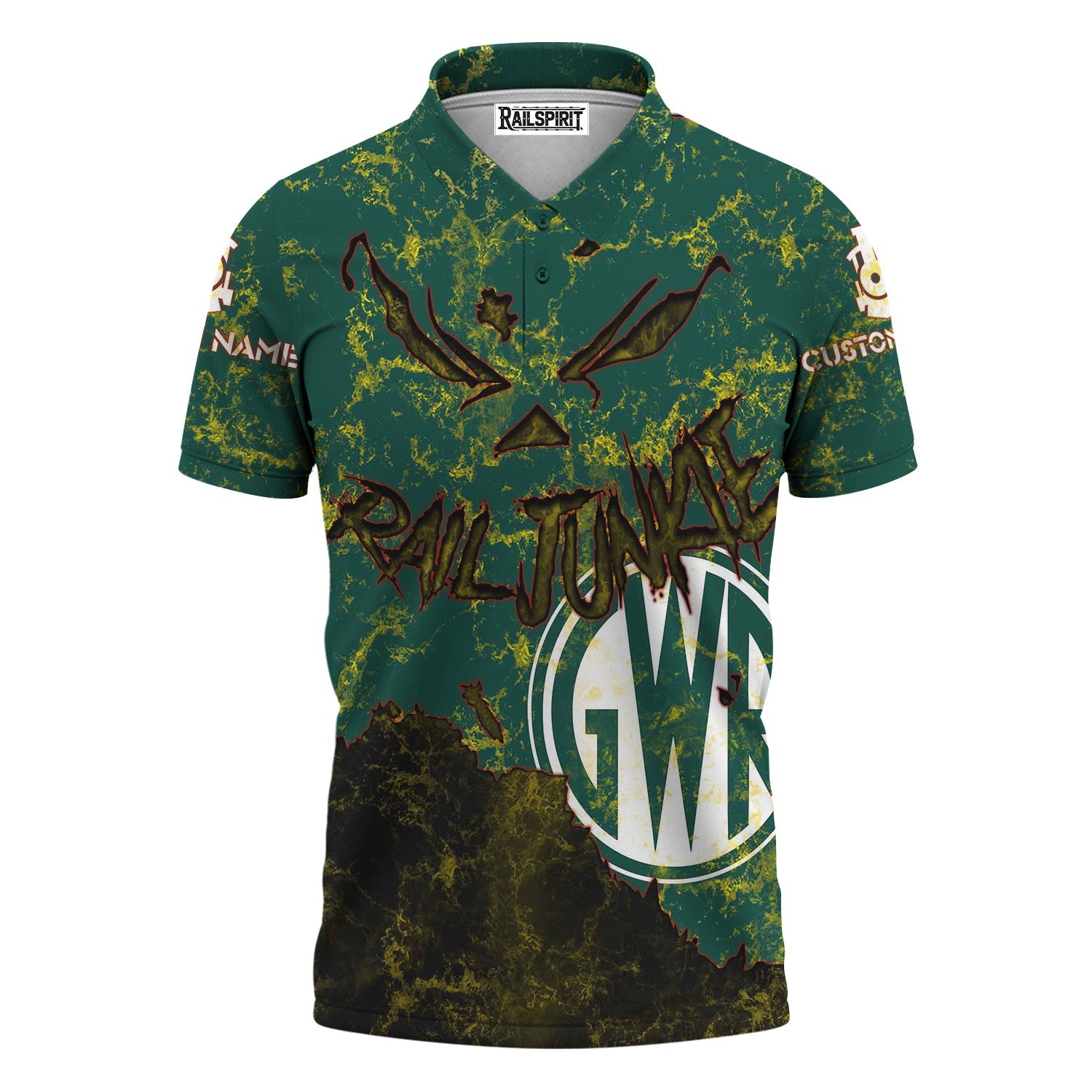 Railspirit Personalized Great Western Railway Polo Shirt Torn Graphic Style Train Shirt For Rail Junkie