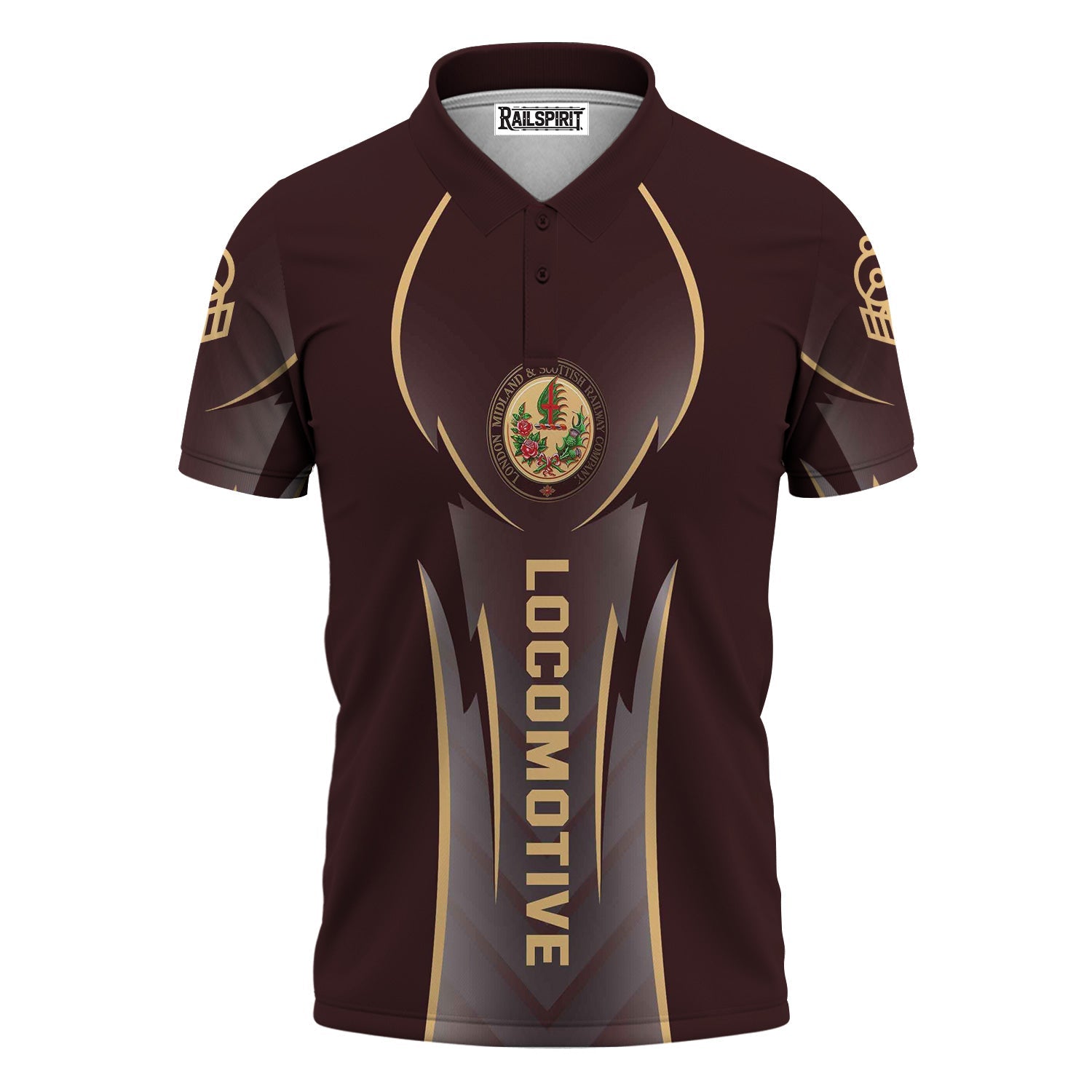 Railspirit Personalized London, Midland and Scottish Railway Polo Shirt Striking Line Style Train Shirt For Locomotive Lovers