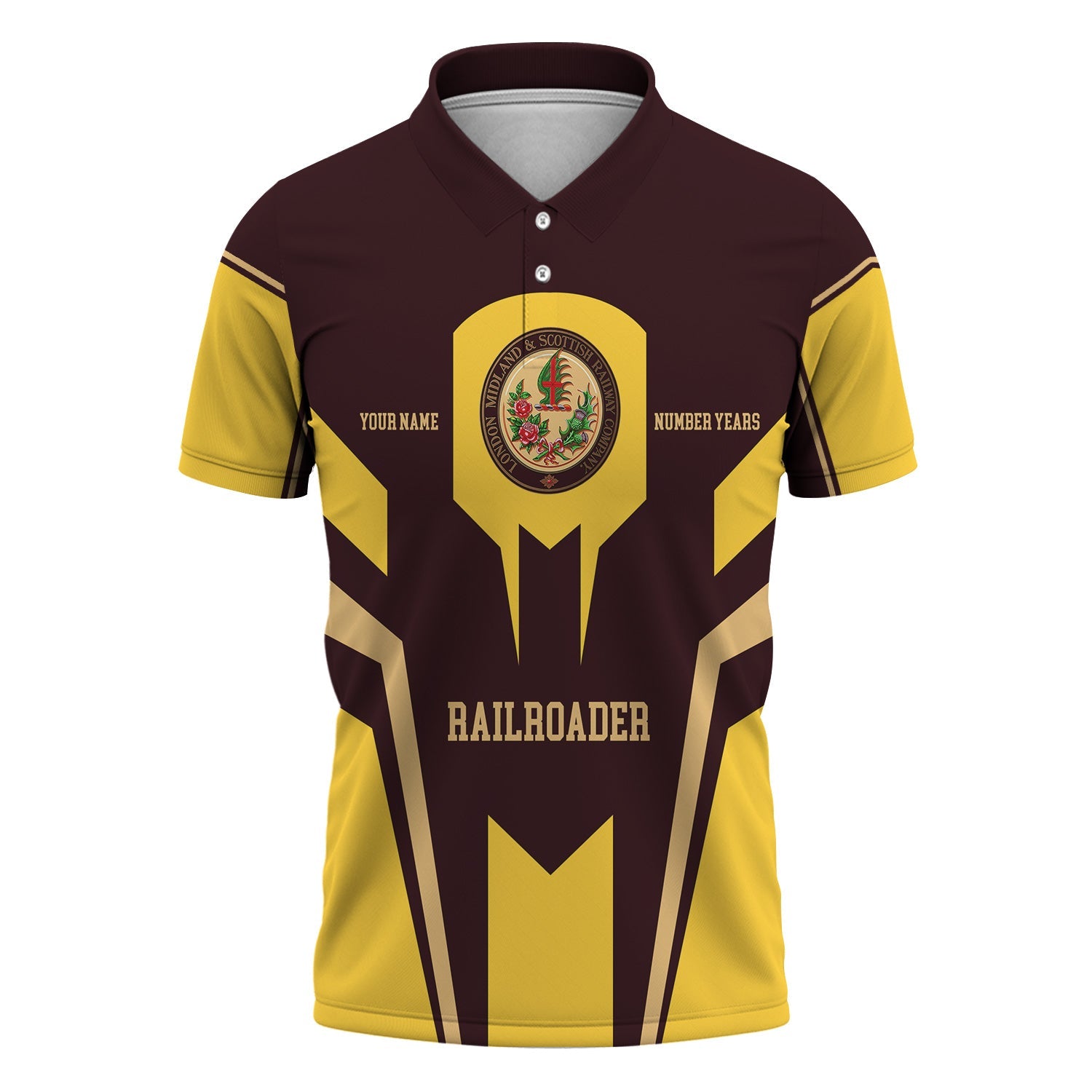 Railspirit Personalized London, Midland and Scottish Railway Polo Shirt Custom Year Railroader Shirt Gift Idea For Train Lover