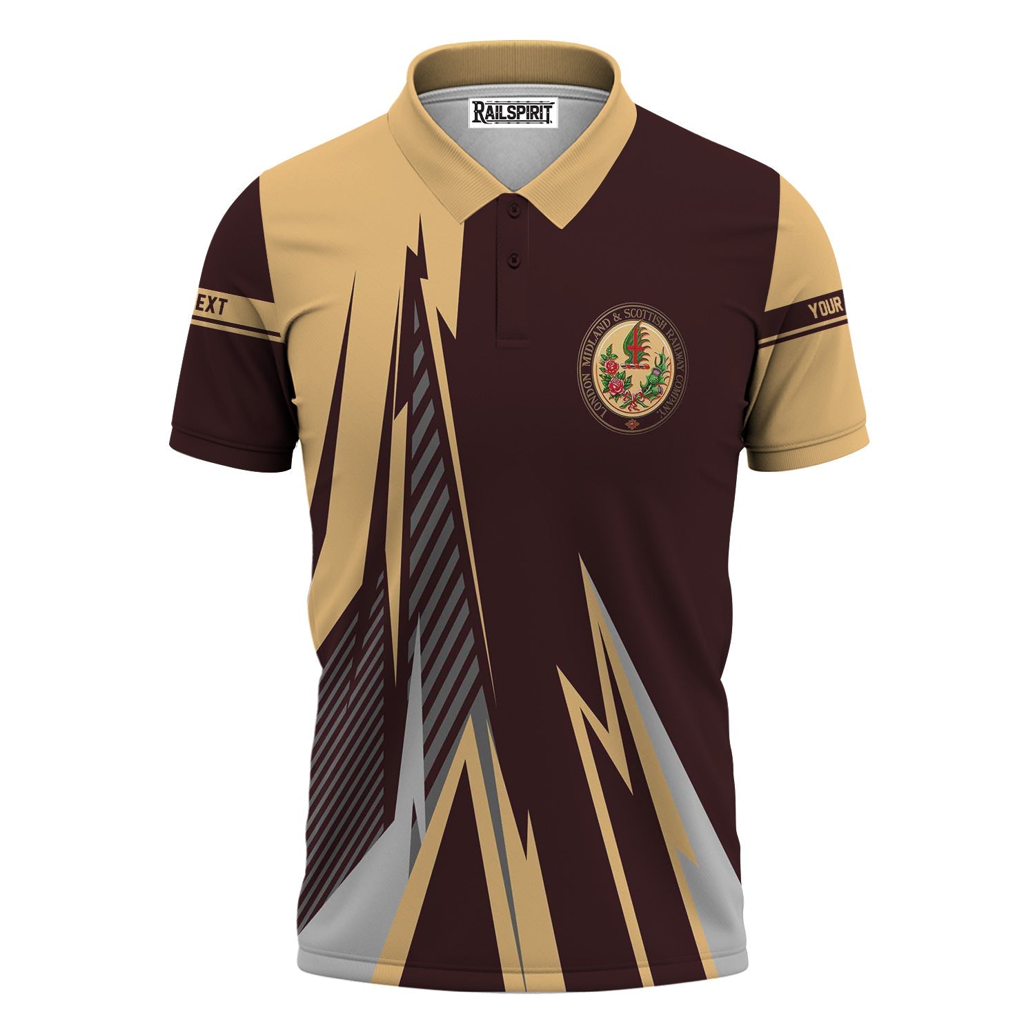 Railspirit Personalized London, Midland and Scottish Railway Polo Shirt Lightning-Inspired Railway Style Shirt For Train Lovers