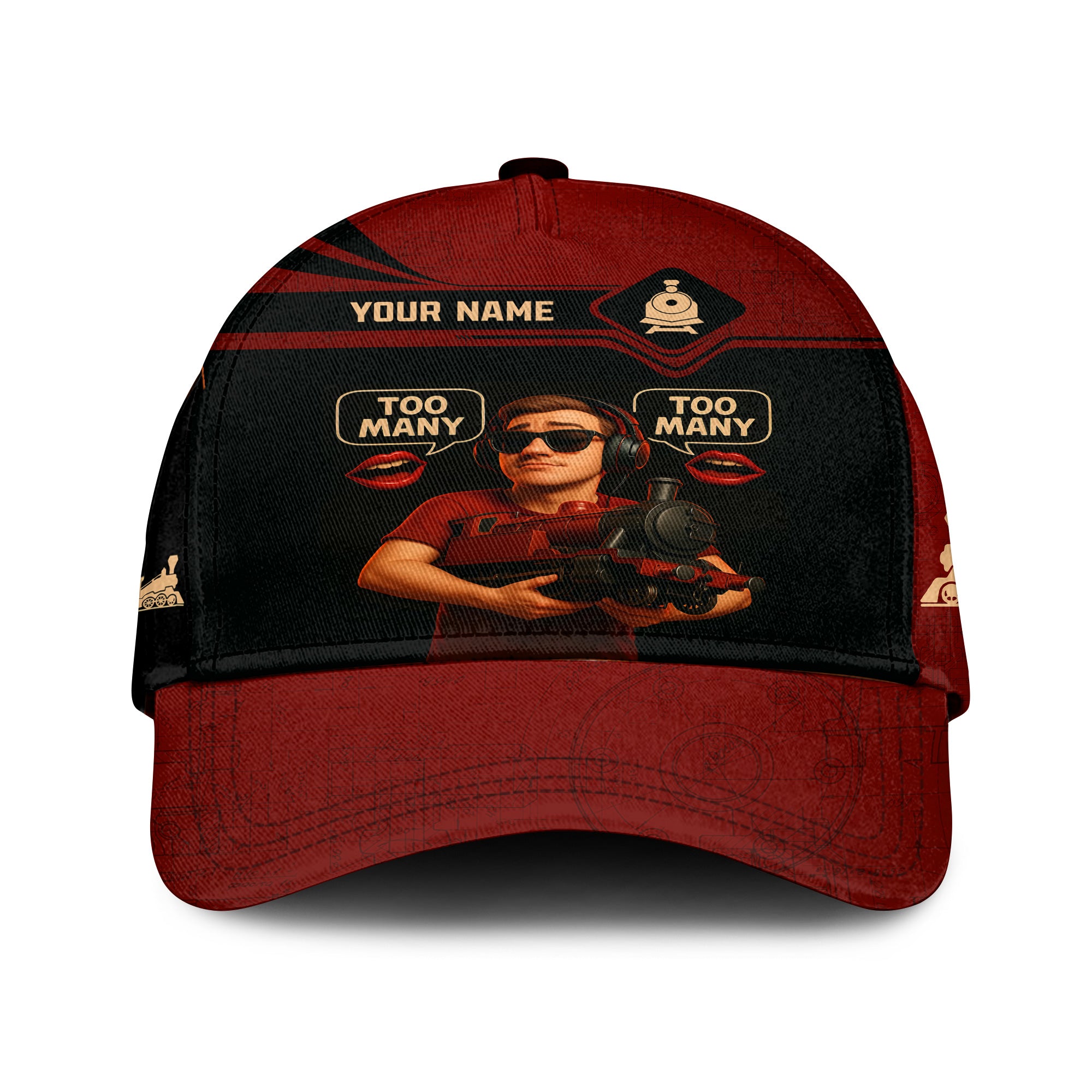 Railspirit Personalized Model Railroad Hat, Too Many Trains Funny Cap, Gift For Model Train Collector