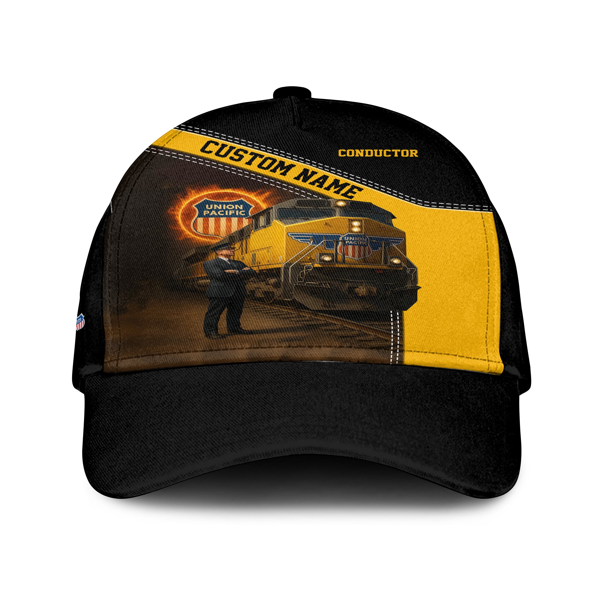 Railspirit Personalized Union Pacific Railroad Classic Cap with Custom Job Position Train Cap