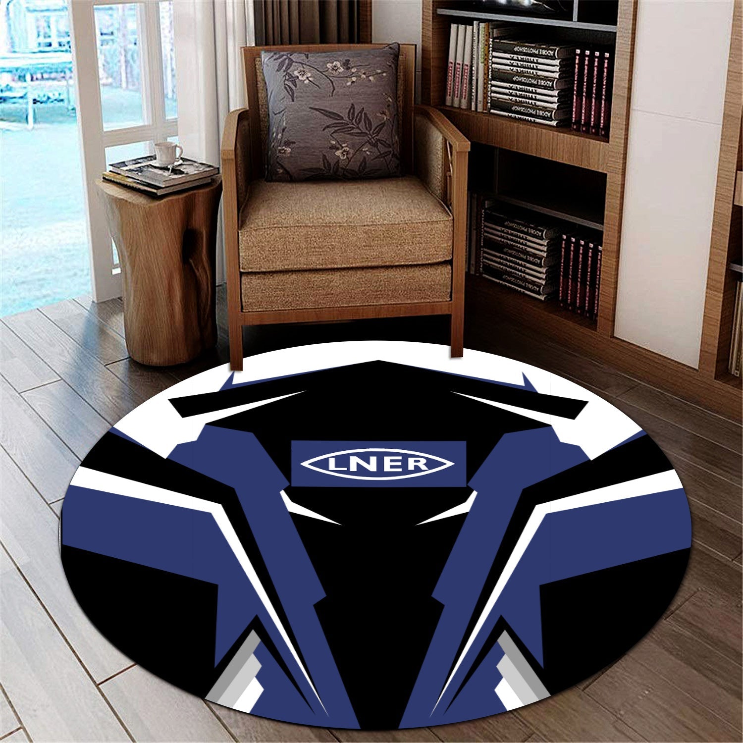 Railspirit London and North Eastern Railway Round Mat Strong Line Style Rug All Over Print
