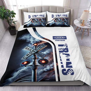 Railspirit Personalized London and North Eastern Railway Bedding Set Railroad Crossing Sign Bedding Set All Over Print
