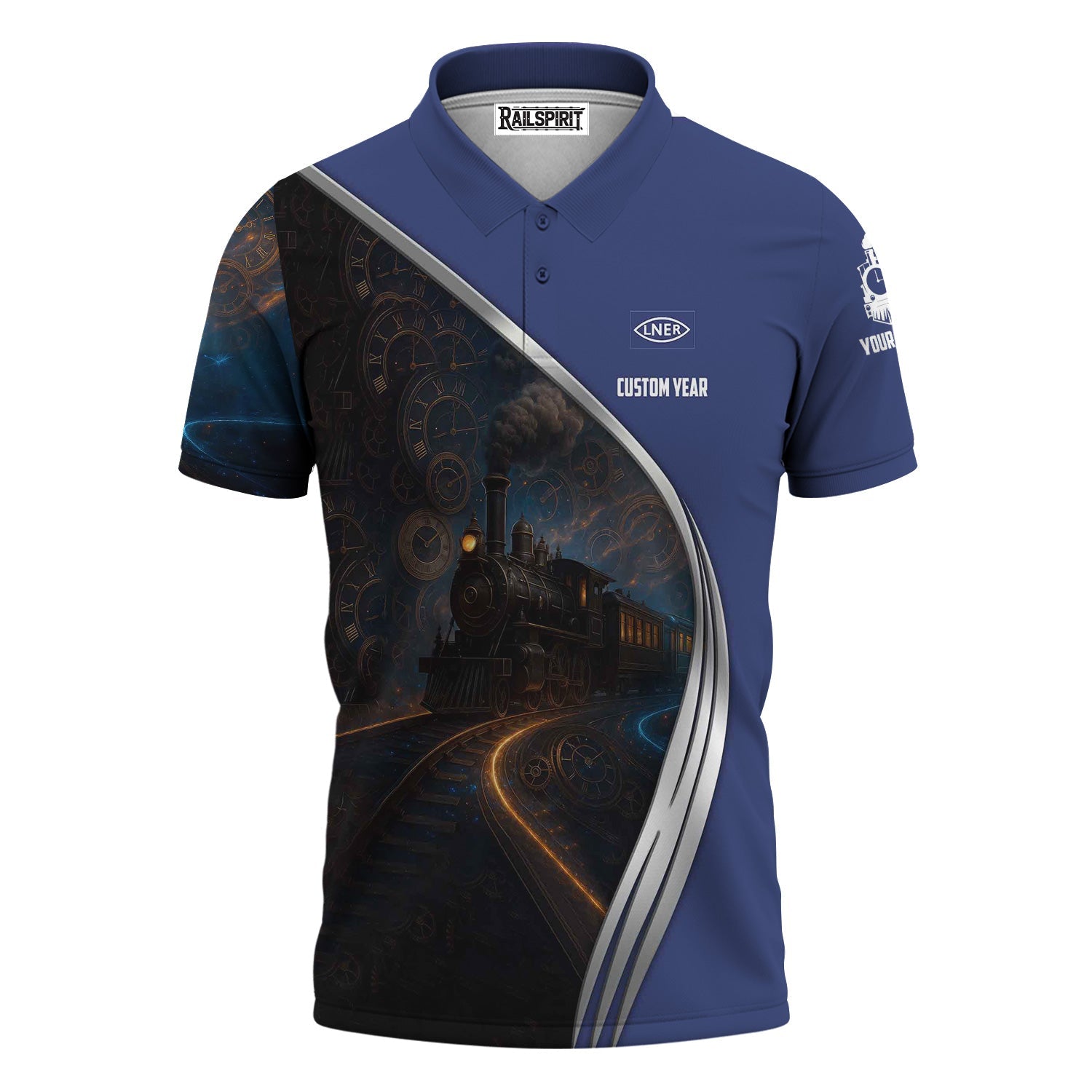 Railspirit Personalized London and North Eastern Railway Polo Shirt Steampunk Locomotive with Custom Year Train Shirt