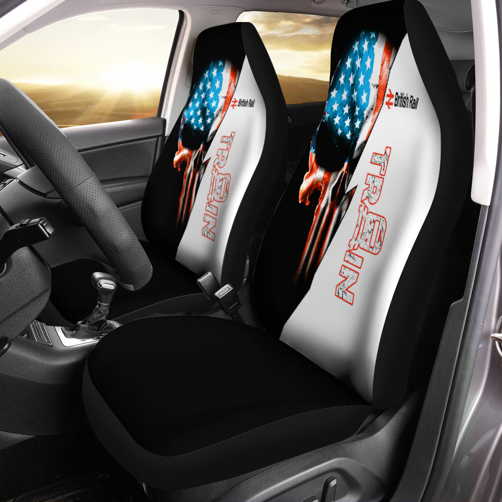 Railspirit British Railway Car Seat Cover Train Skull American Flag Style Seat Cover