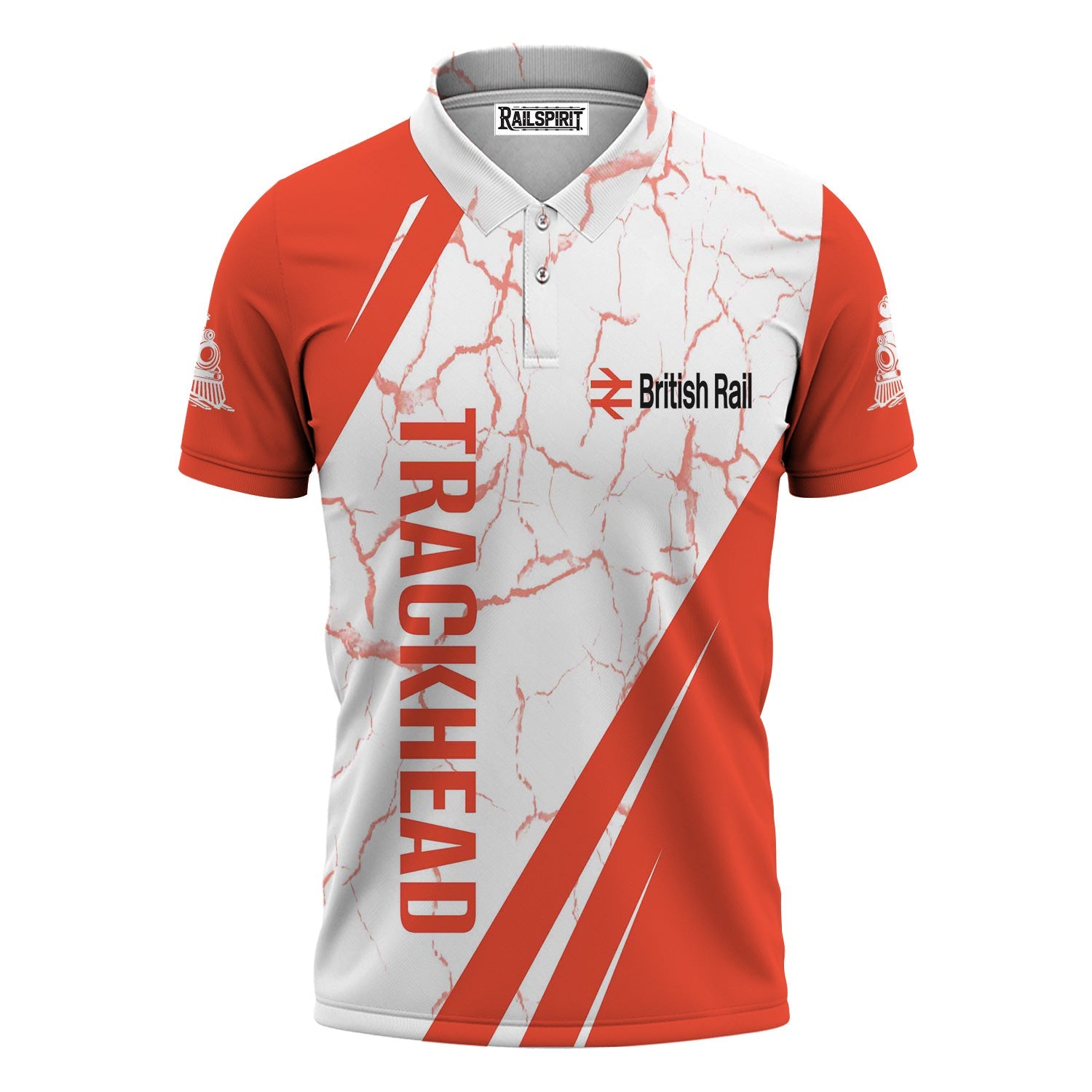 Railspirit Personalized British Railway Polo Shirt Crackle Texture Style Train Shirt For Trackhead