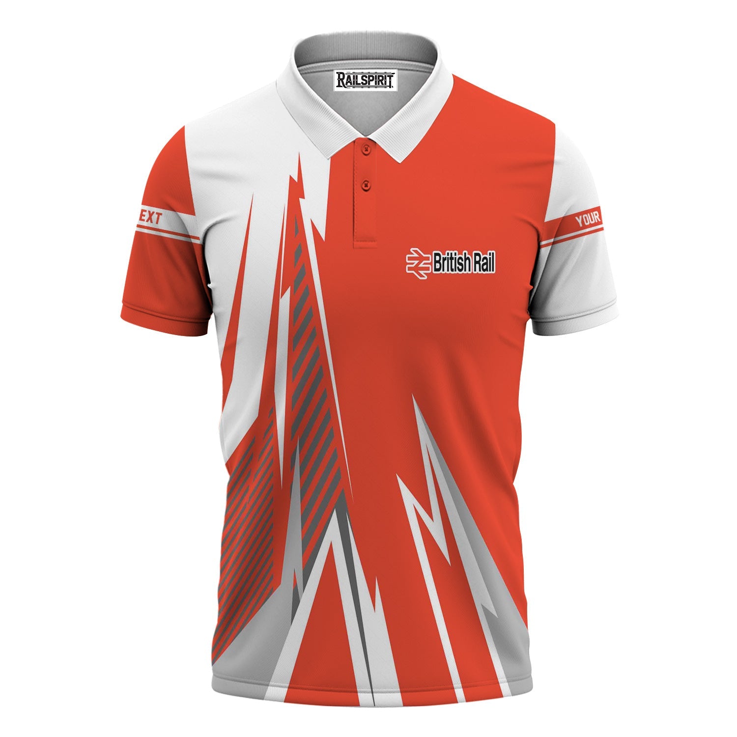 Railspirit Personalized British Railway Polo Shirt Lightning-Inspired Railway Style Shirt For Train Lovers