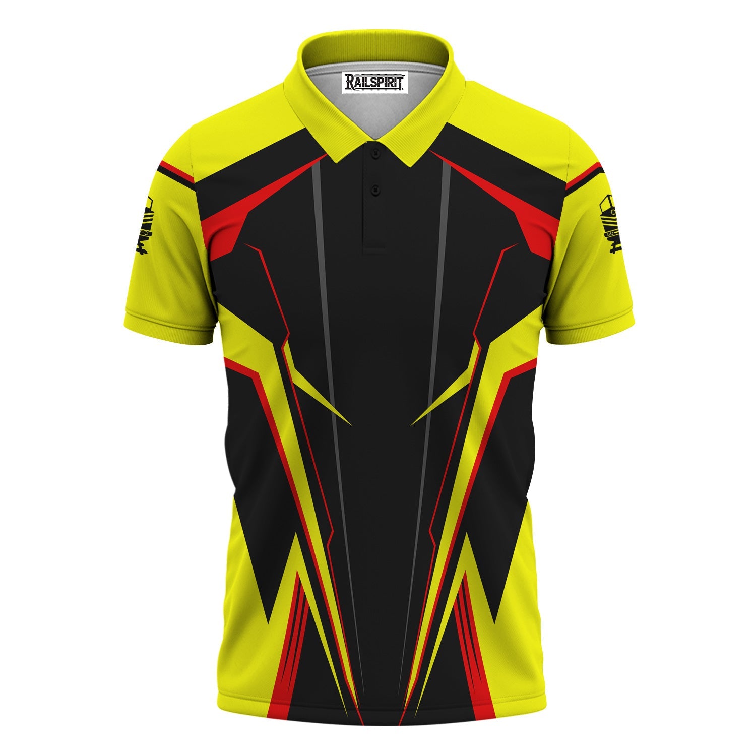 Railspirit Personalized Iowa Interstate Railroad Polo Shirt Lightning-Edge Design IAIS Train Shirt For Railroad Lovers
