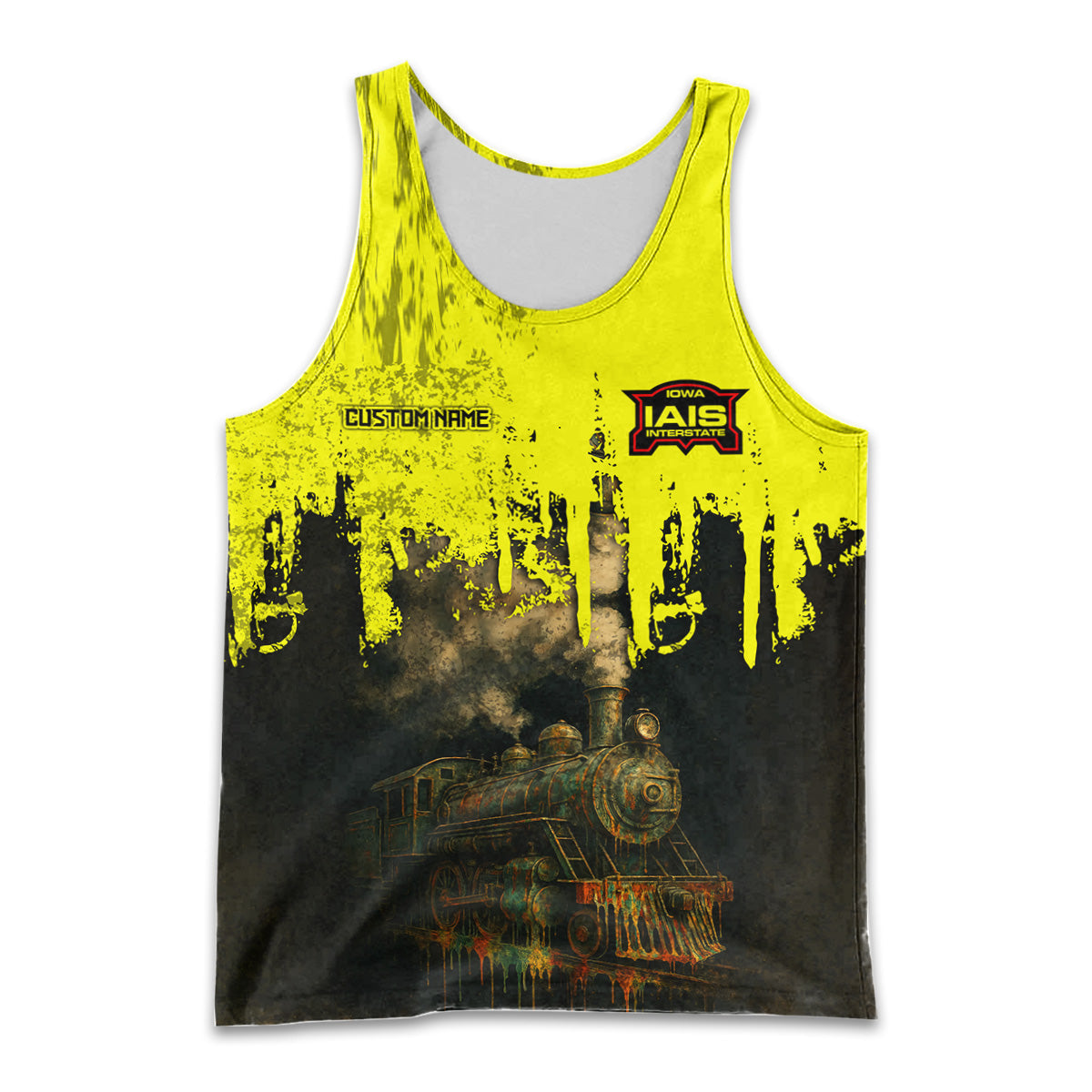 Railspirit Personalized Iowa Interstate Railroad Men Tank Top Vintage Train Art Style IAIS Shirt For Locomotive Fans