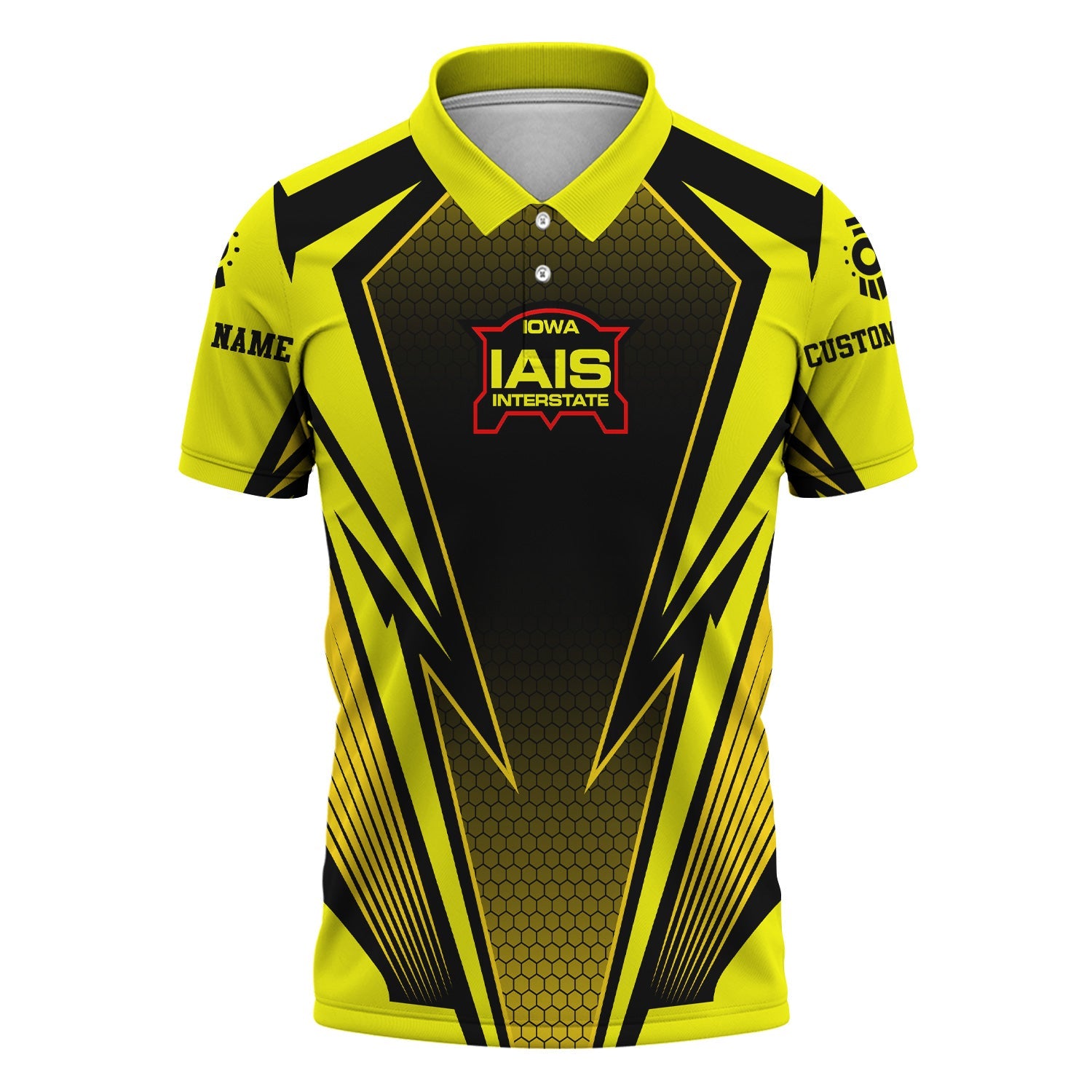 Railspirit Personalized Iowa Interstate Railroad Polo Shirt Lightning Graphic Style IAIS Shirt Gift Idea For Train Lover