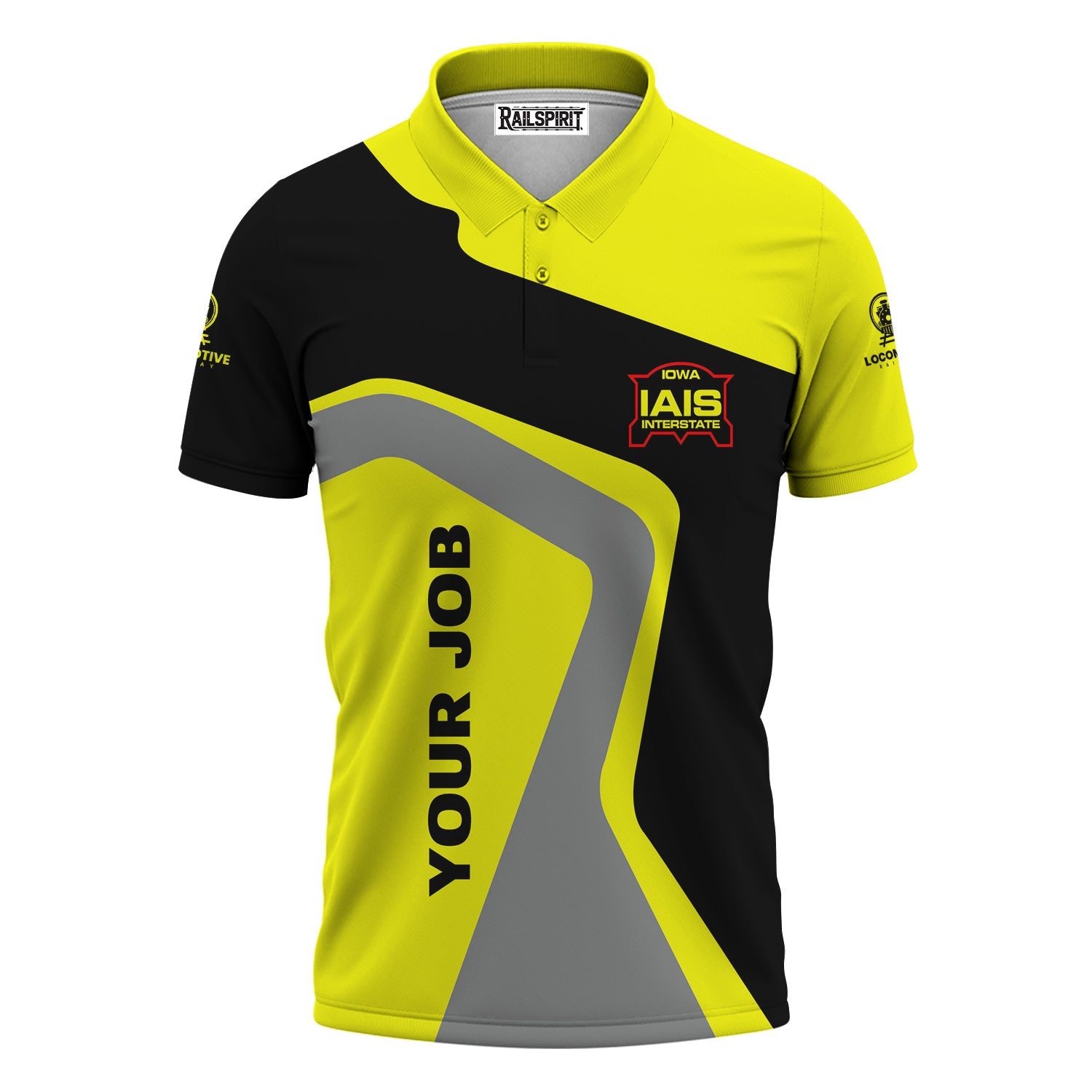 Railspirit Personalized Iowa Interstate Railroad Polo Shirt Unique Design with Custom Job Position IAIS Train Shirt