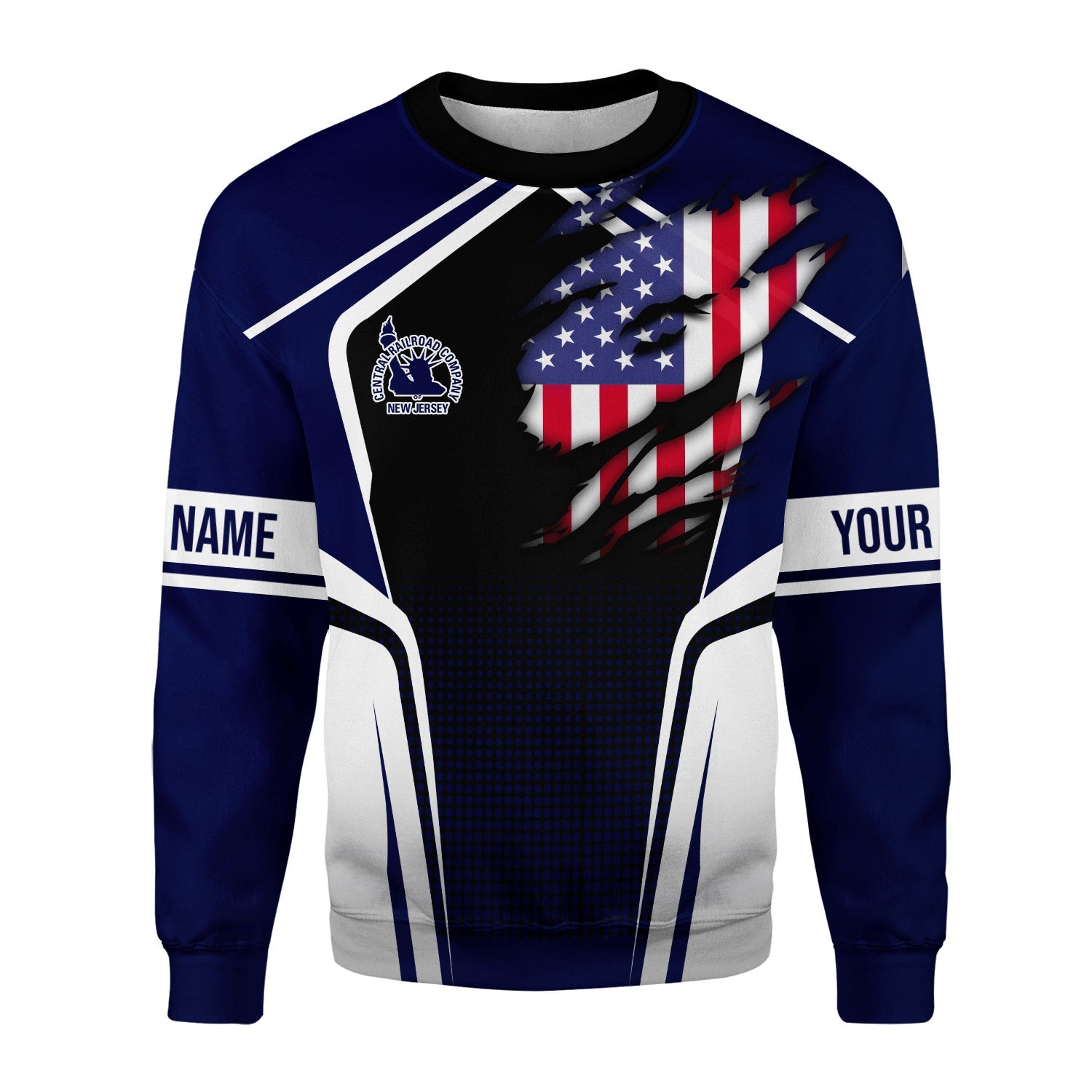 Railspirit Personalized Jersey Central Railroad Sweatshirt American Eagle Vintage Train Shirt