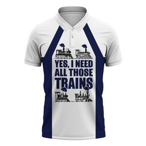 Railspirit Custom Name Jersey Central Railroad Polo Shirt Yes I Need All Those Train Printed Shirt