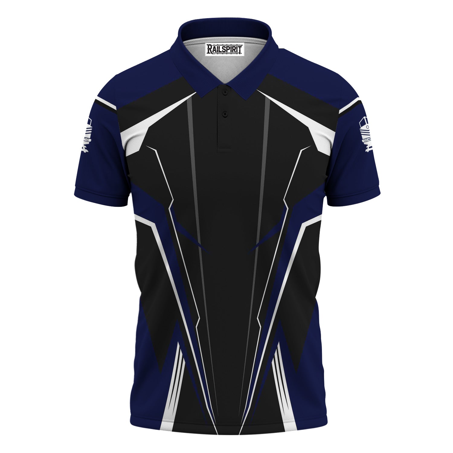 Railspirit Personalized Jersey Central Railroad Polo Shirt Lightning-Edge Design CNJ Train Shirt For Railroad Lovers