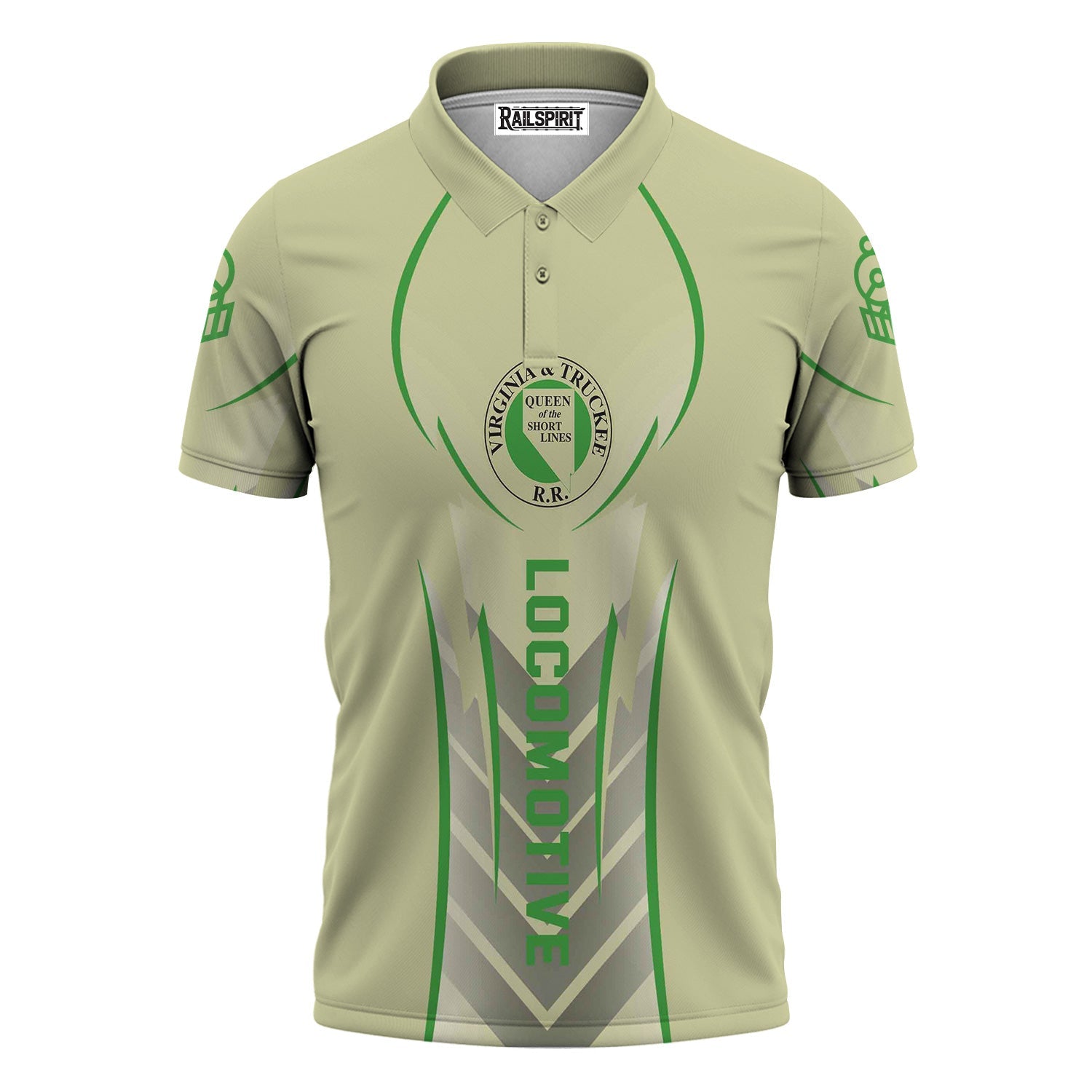 Railspirit Personalized Virginia & Truckee Railroad Polo Shirt Striking Line Style Train Shirt For Locomotive Lovers