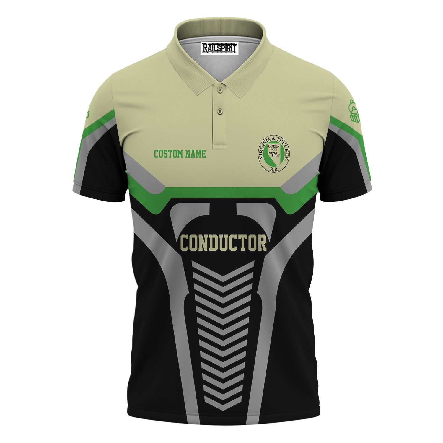 Railspirit Personalized Virginia & Truckee Railroad Polo Shirt Track-Inspired with Custom Job Position  Train Shirt