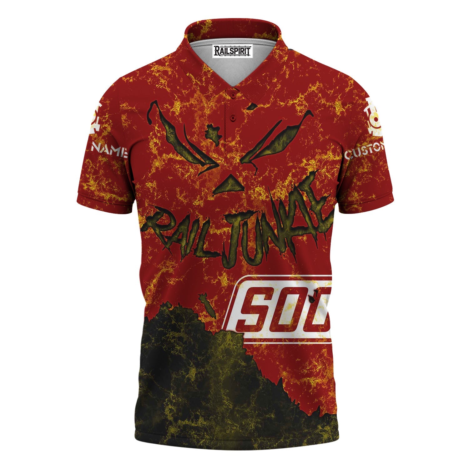 Railspirit Personalized Soo Line Railroad Polo Shirt Torn Graphic Style Train Shirt For Rail Junkie