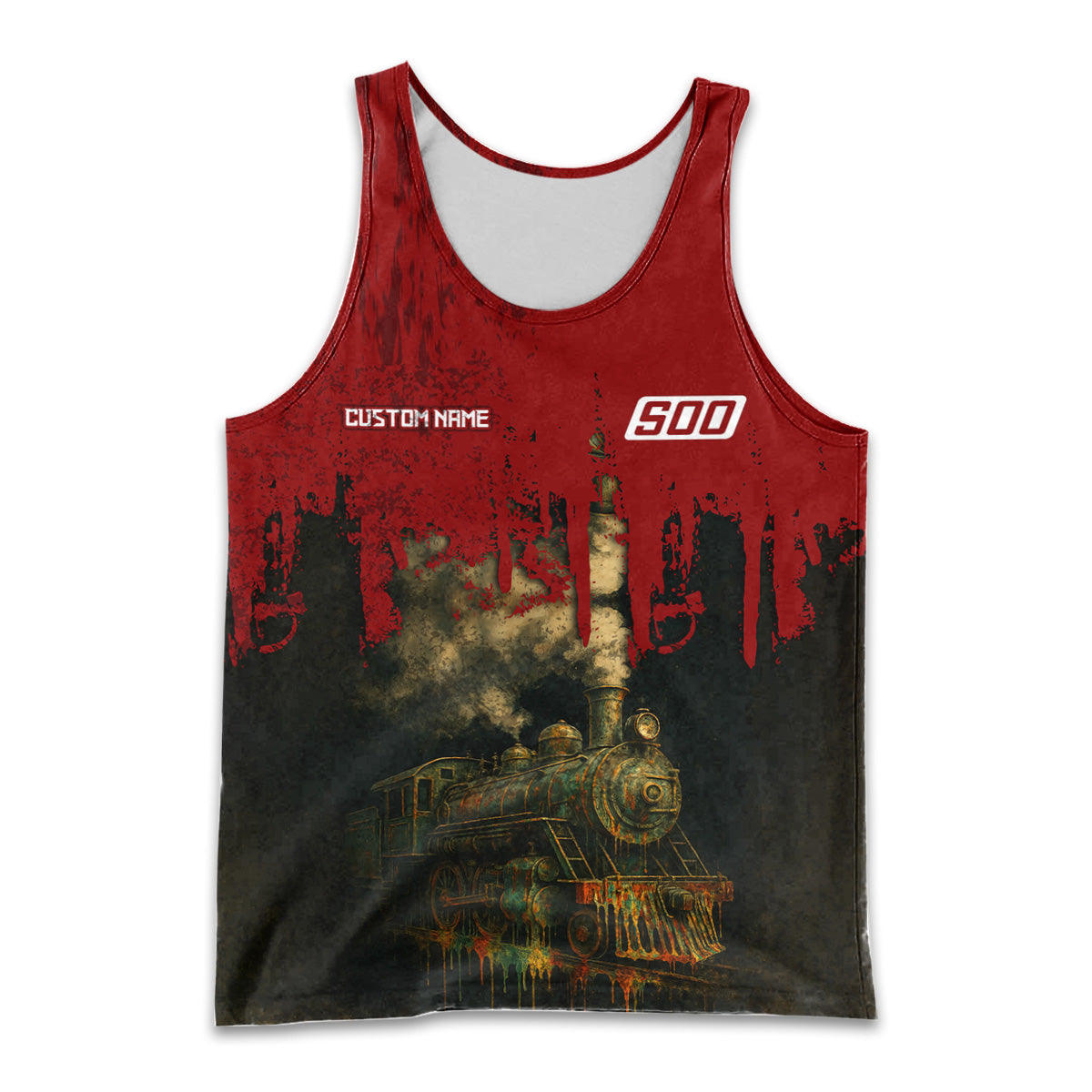 Railspirit Personalized Soo Line Railroad Men Tank Top Vintage Train Art Style Shirt For Locomotive Fans