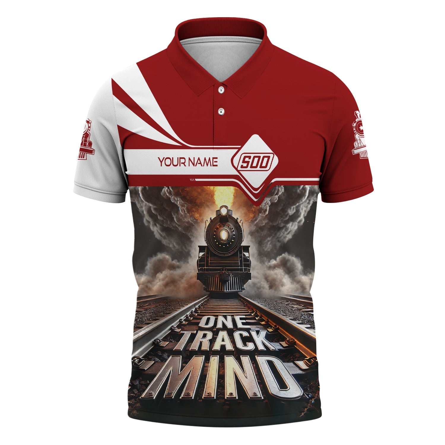 Railspirit Personalized Soo Line Railroad Polo Shirt One Track Mind Train Printed Shirt