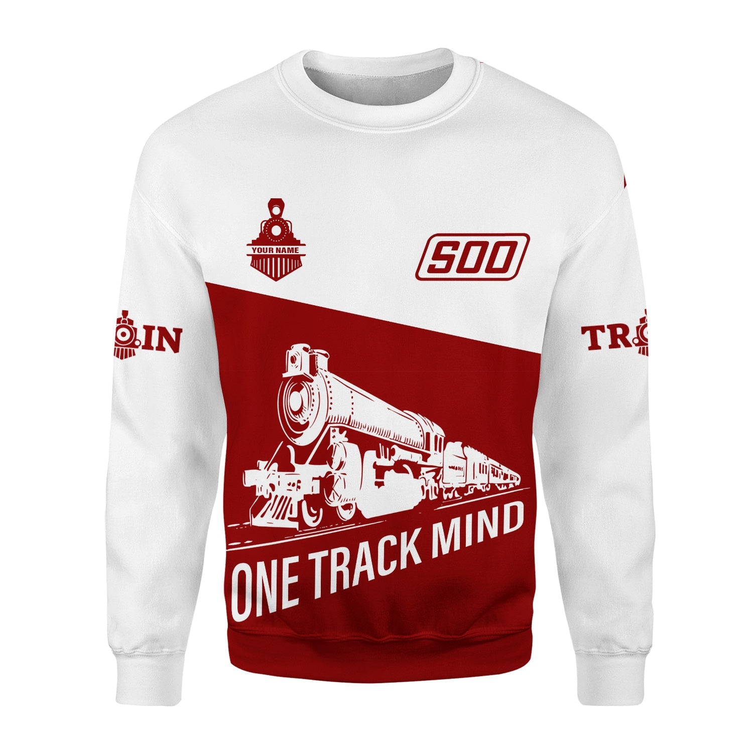 Railspirit Personalized Soo Line Railroad Sweatshirt One Track Mind Train Sweater Gift Idea For Train Lover