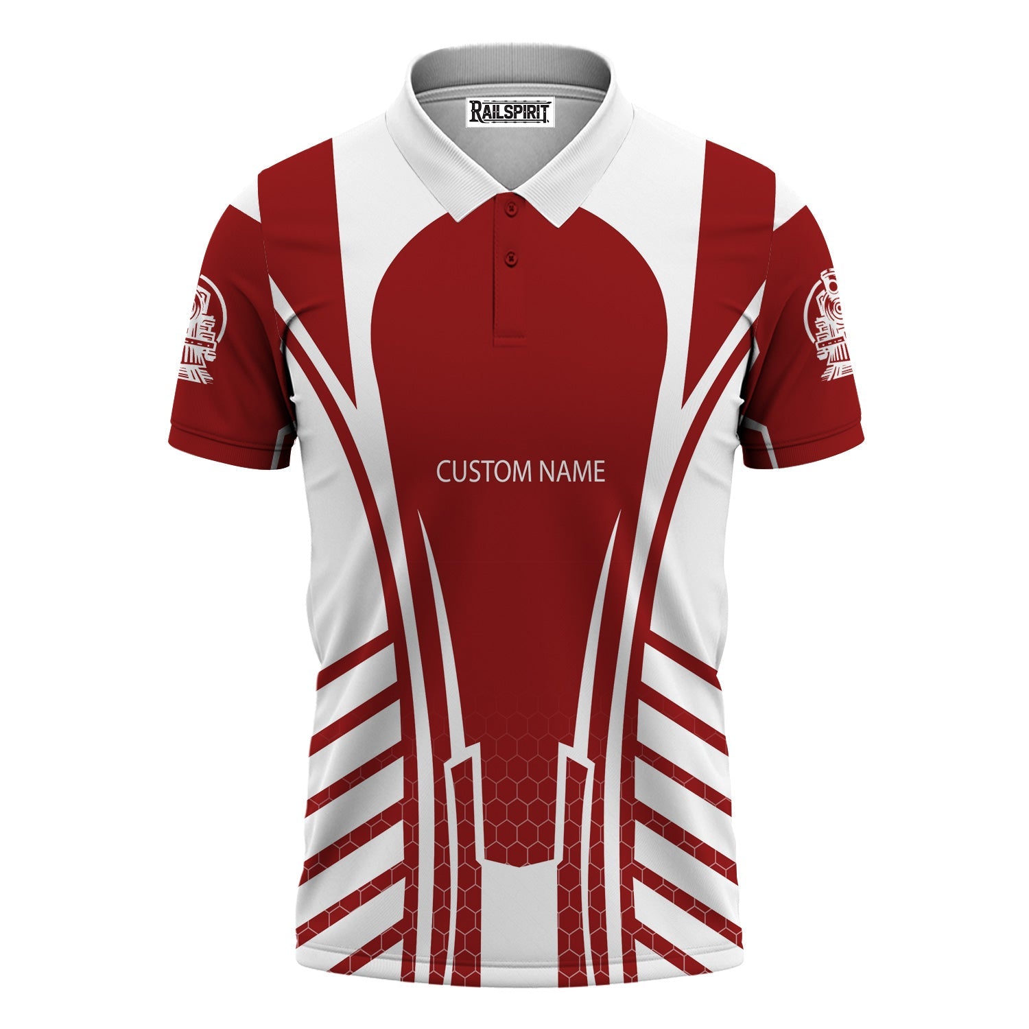 Railspirit Personalized Soo Line Railroad Polo Shirt Striped Railroad Style Train Shirt All Over Print