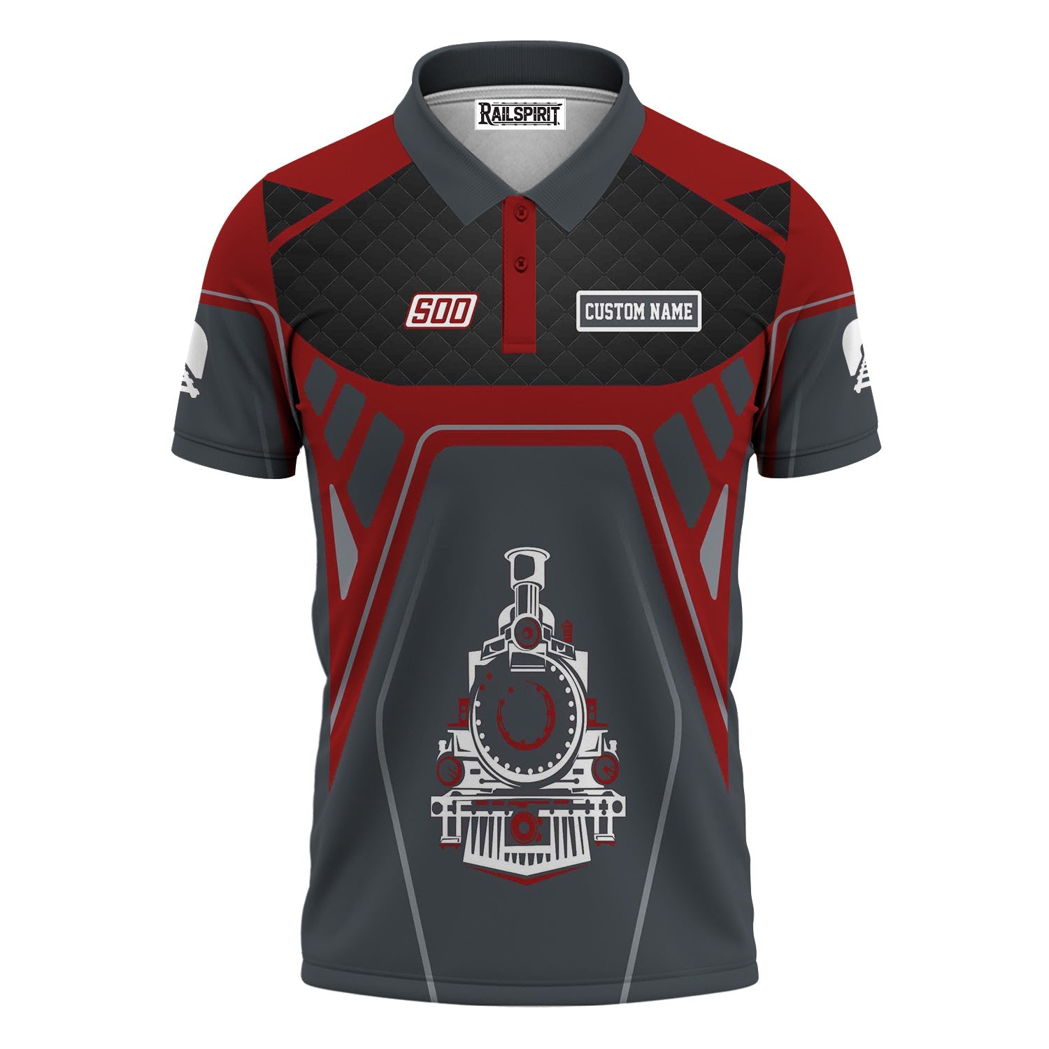 Railspirit Personalized Soo Line Railroad Polo Shirt Steam Locomotive Engine Graphic Train Shirt All Over Print