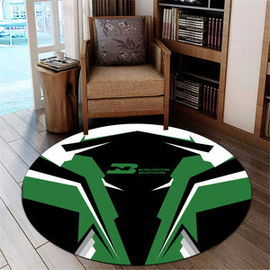 Railspirit Burlington Northern Railroad Round Mat Strong Line Style Rug All Over Print