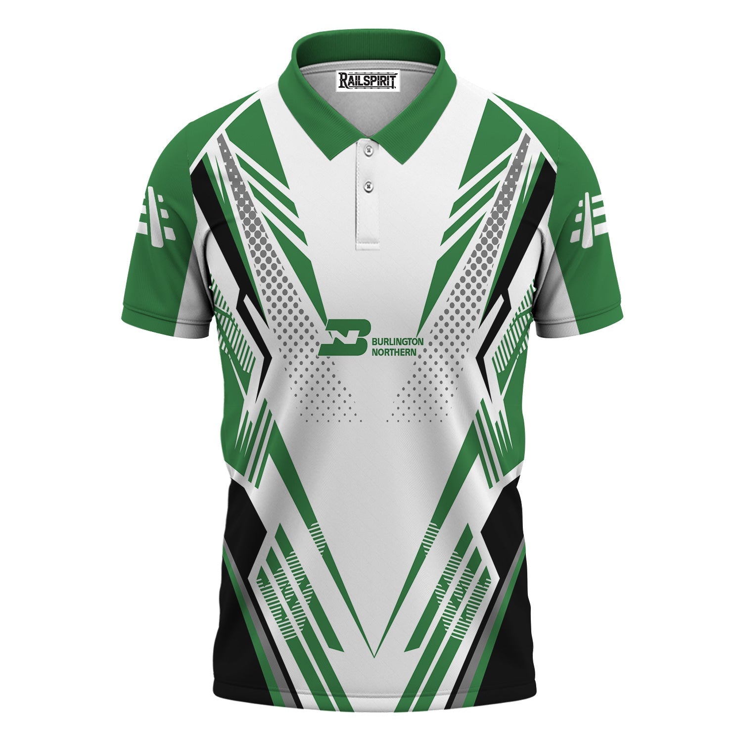 Railspirit Personalized Burlington Northern Railroad Polo Shirt Railroad Tribute Design Train Shirt for Train Lovers