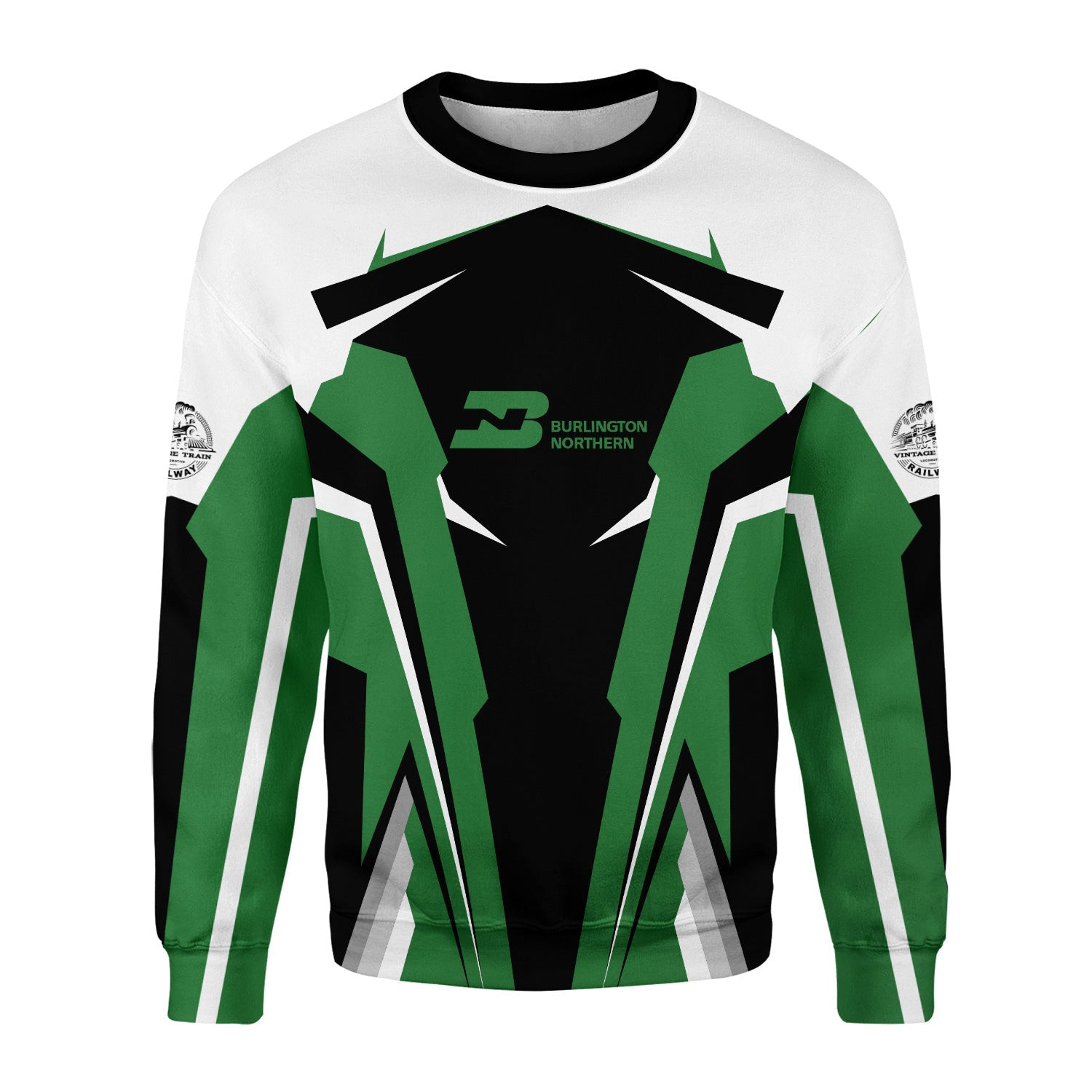 Railspirit Personalized Burlington Northern Railroad Sweatshirt Strong Line Style Train Unisex Shirt All Over Print