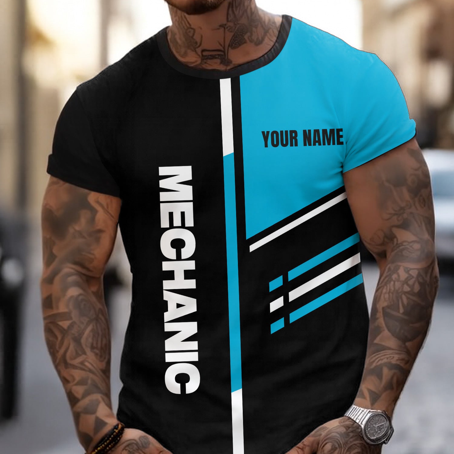 Personalized Mechanic Shirt, Drug Free Job Quote, Custom Name Shirt, Cool Skull Design, Funny Work Apparel, Gift for Mechanics