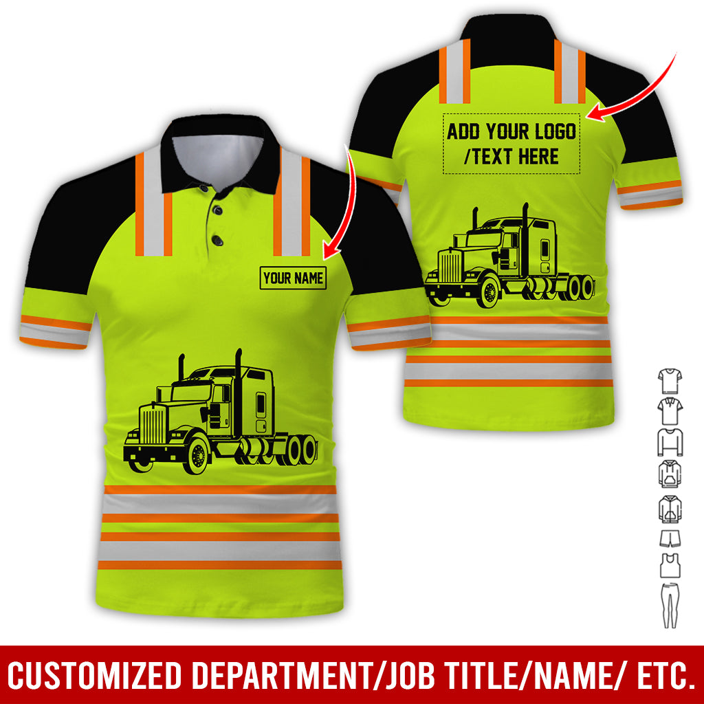 Custom Proud Trucker Uniform Shirt, Full Color, Personalized Workwear, Gift For Trucker