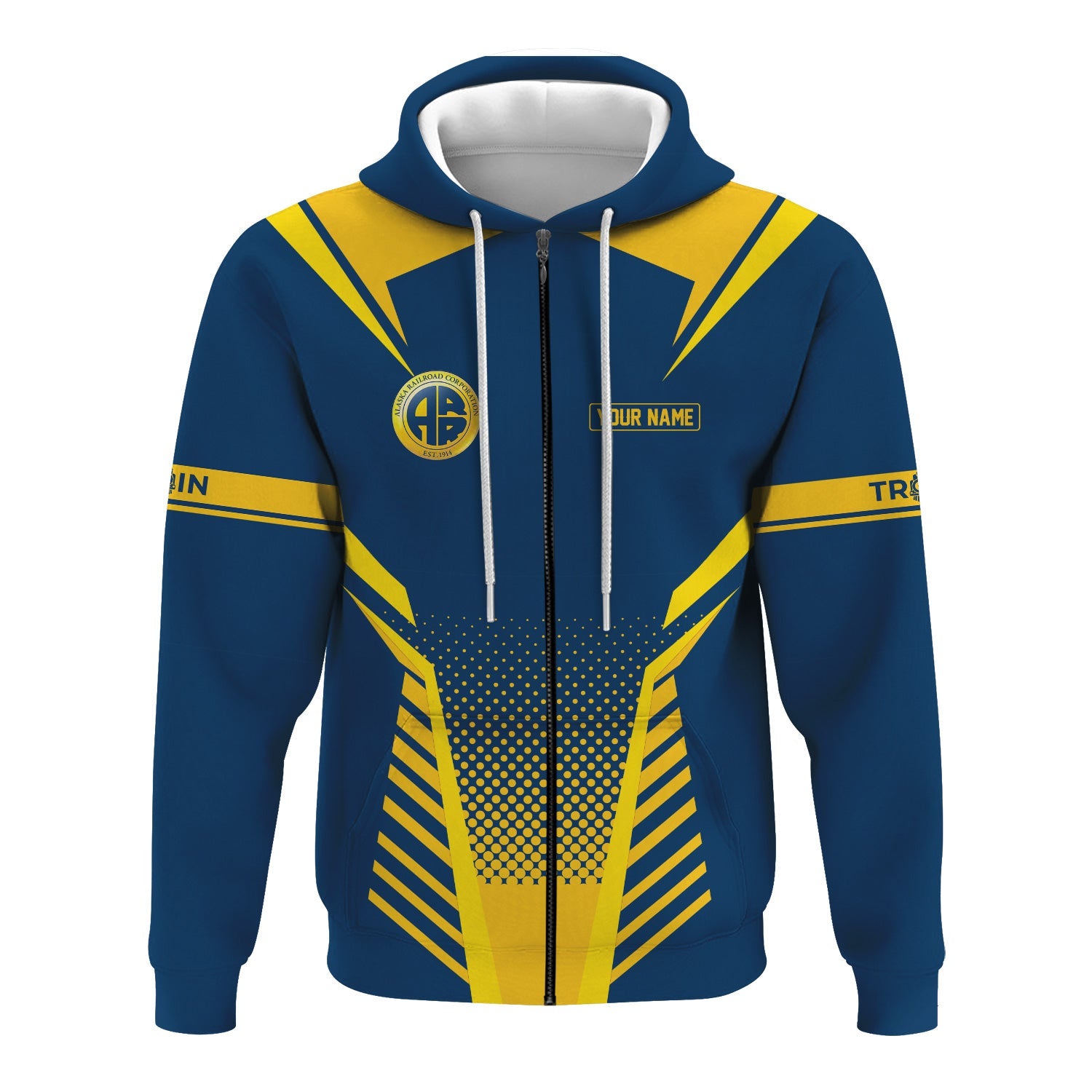 Railspirit Personalized Alaska Railroad Hoodie Unisex Train Zip Hoodie All Over Print