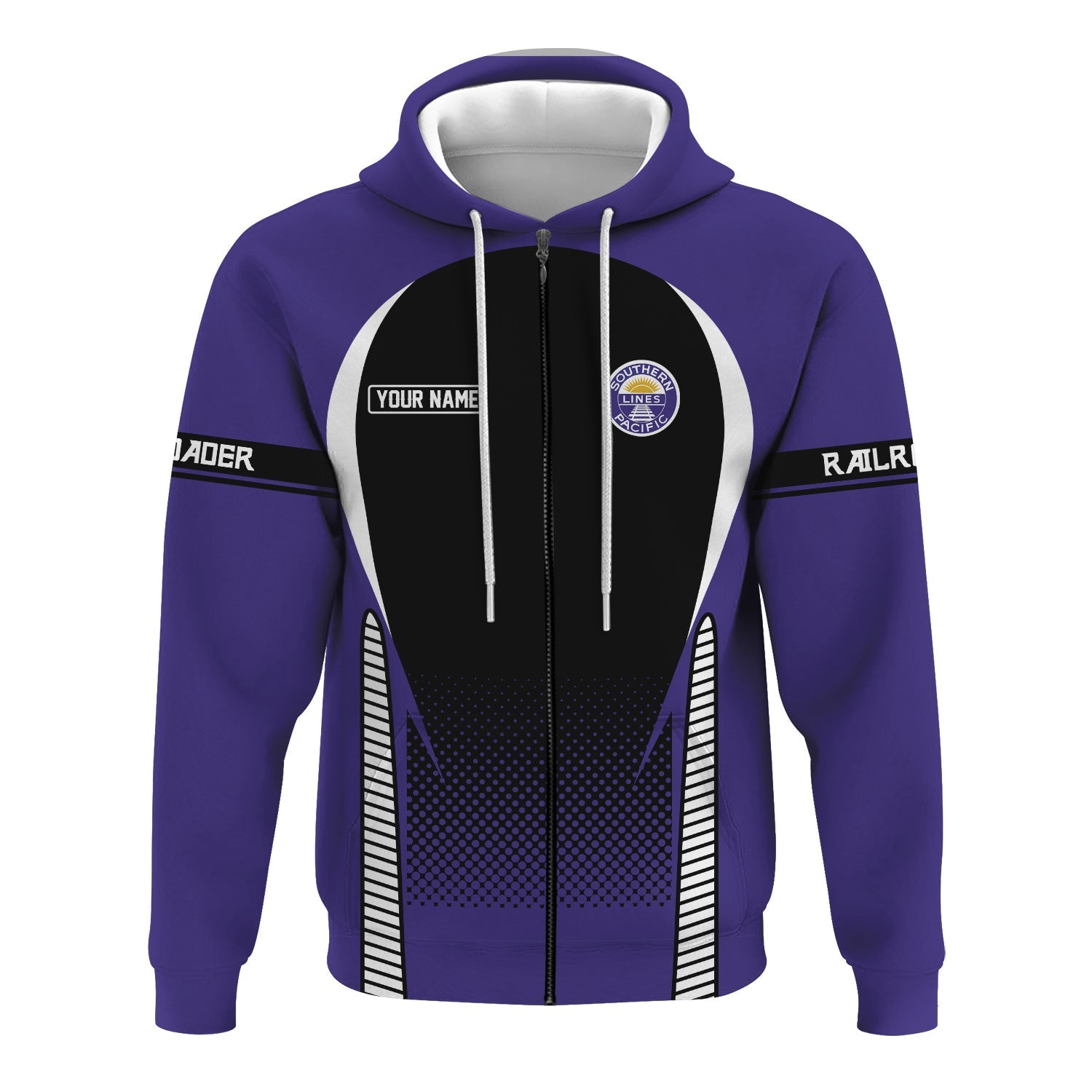 Railspirit Personalized Southern Pacific Railroad Hoodie Stress Is Caused By Not Having Enough Trains  Zip Up Hoodie