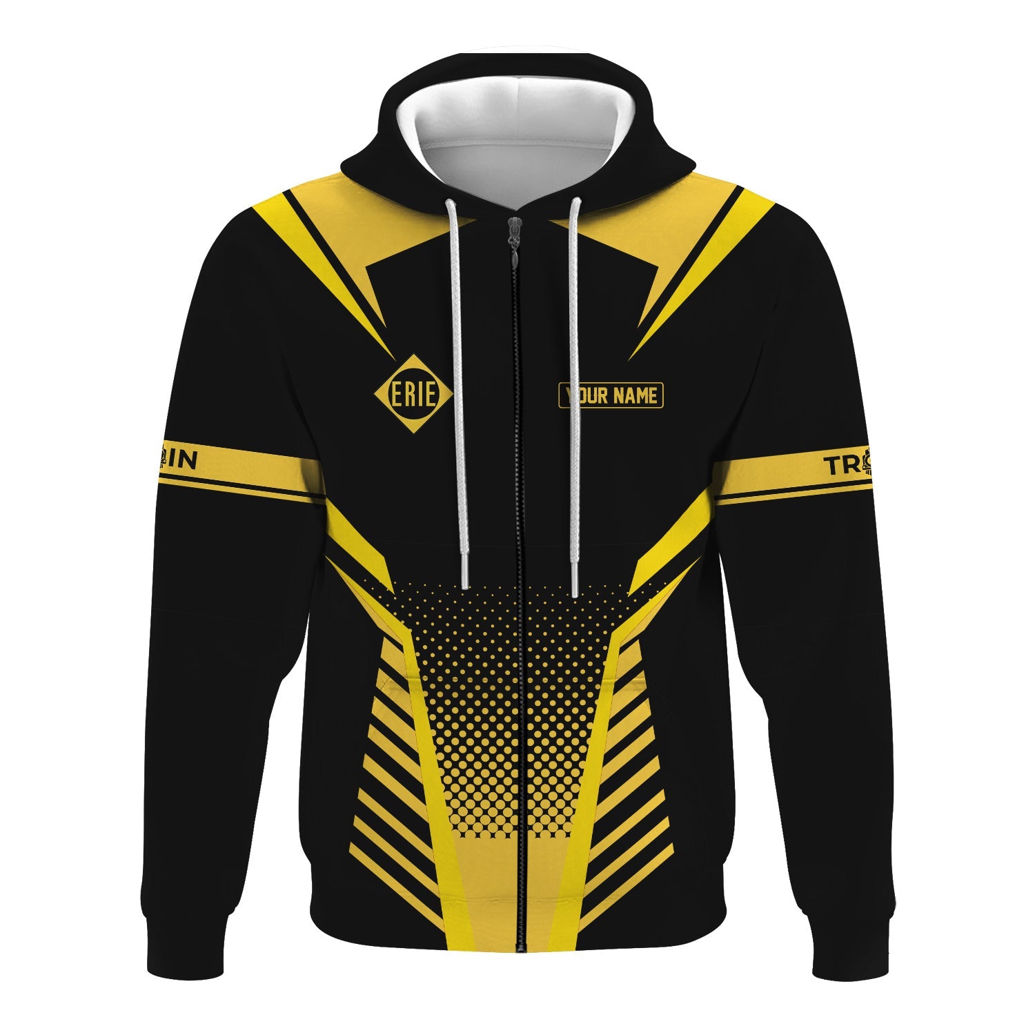 Railspirit Personalized Erie Railroad Hoodie Unisex Train Zip Hoodie All Over Print