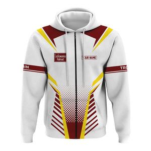 Railspirit Personalized Delaware, Lackawanna and Western Railroad Hoodie Unisex DL&W Train Zip Hoodie All Over Print