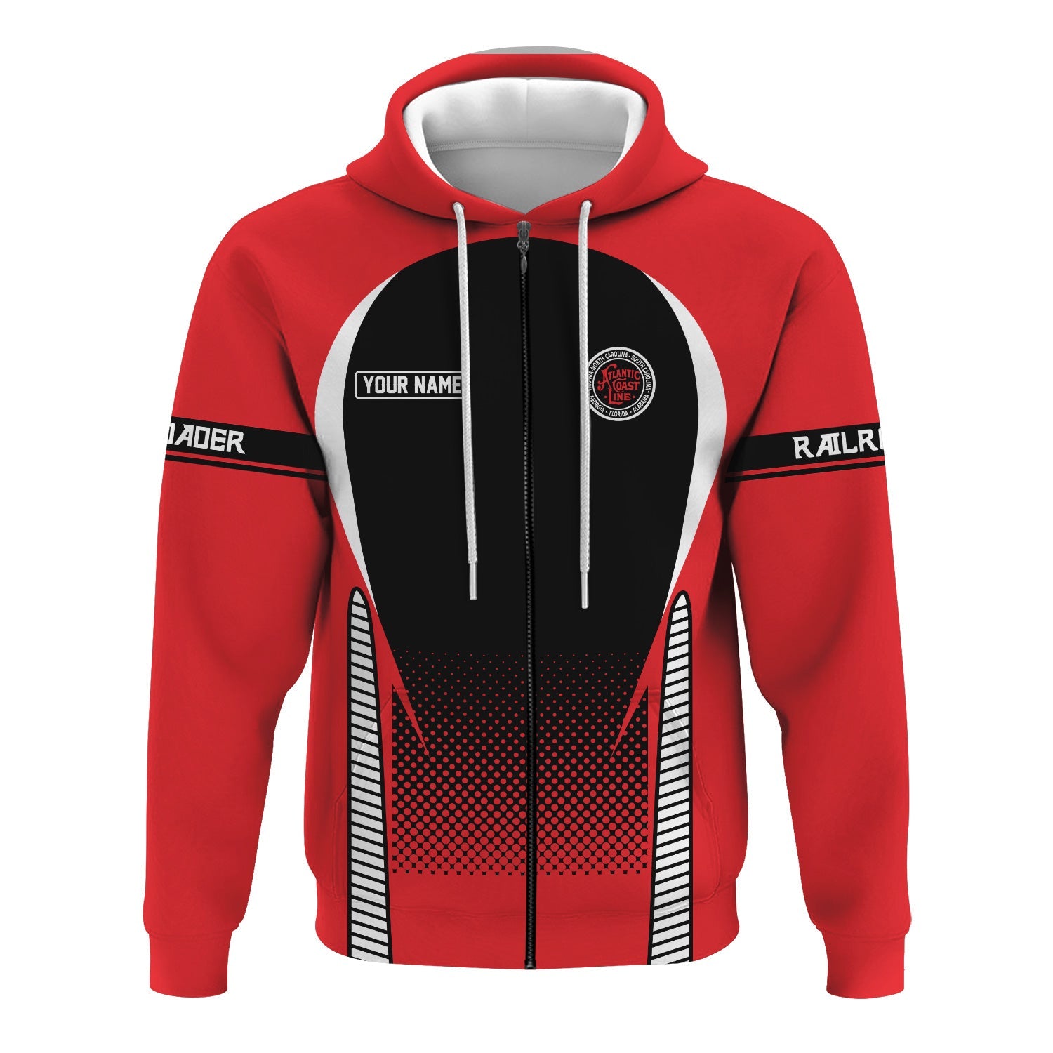 Railspirit Personalized Atlantic Coast Line Railroad Hoodie Stress Is Caused By Not Having Enough Trains  Zip Up Hoodie