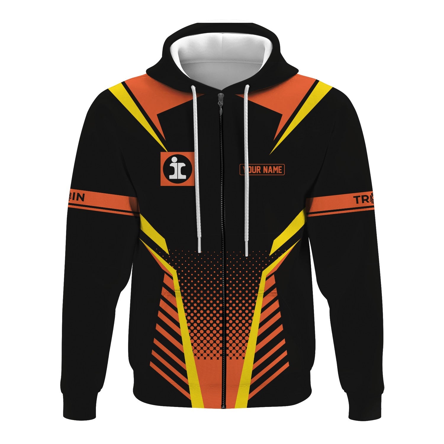 Railspirit Personalized Illinois Central Railroad Hoodie Unisex Train Zip Hoodie All Over Print