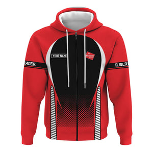 Railspirit Personalized Chicago, Milwaukee, St. Paul and Pacific Railroad Hoodie Stress Is Caused By Not Having Enough Trains Milwaukee Road  Zip Up Hoodie