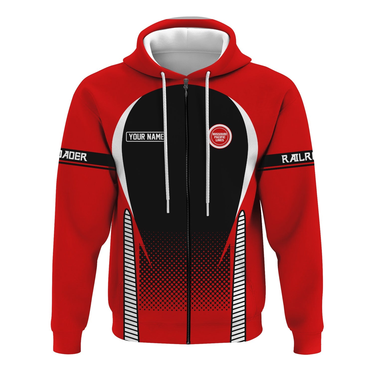 Railspirit Personalized Missouri Pacific Railroad Hoodie Stress Is Caused By Not Having Enough Trains  Zip Up Hoodie