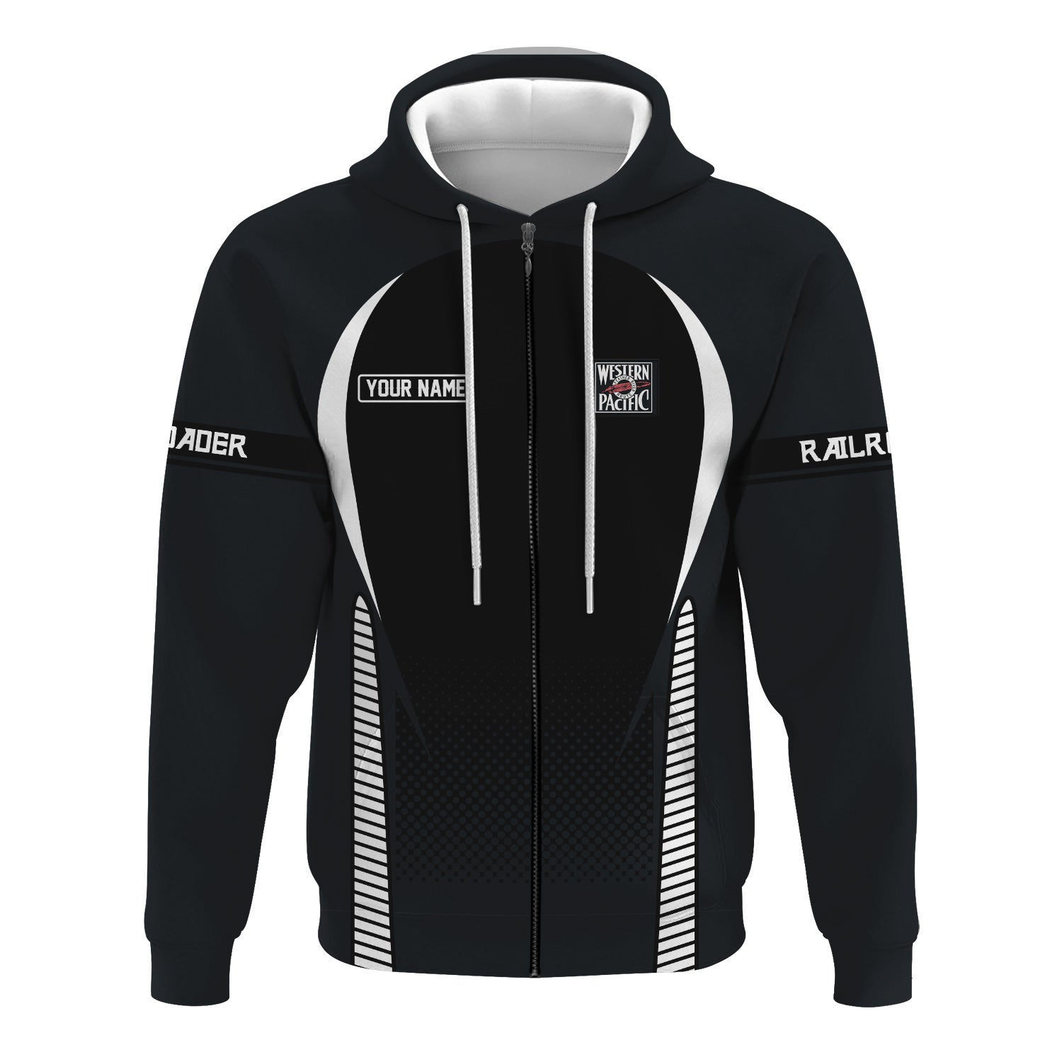 Railspirit Personalized Western Pacific Railroad Hoodie Stress Is Caused By Not Having Enough Trains  Zip Up Hoodie