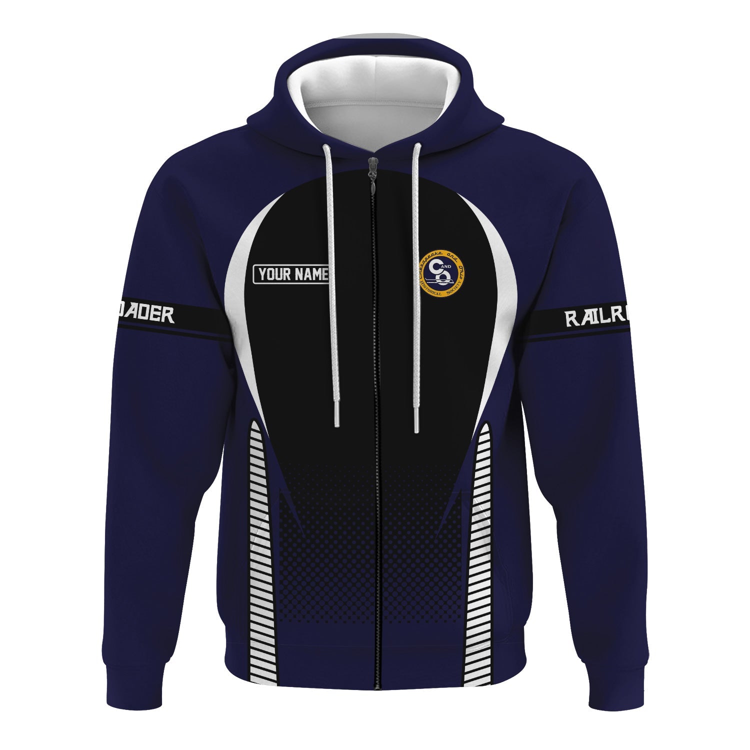 Railspirit Personalized Chesapeake and Ohio Railway Hoodie Stress Is Caused By Not Having Enough Trains C&O  Zip Up Hoodie
