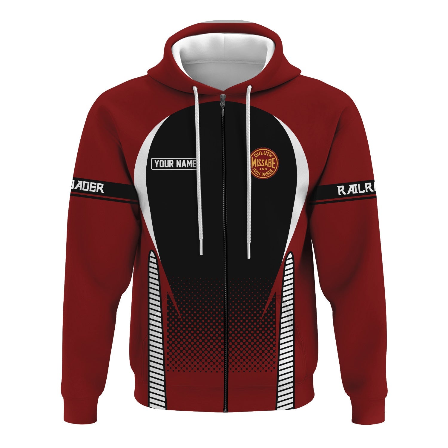 Railspirit Personalized Duluth, Missabe, & Iron Range Railroad Hoodie Stress Is Caused By Not Having Enough Trains  Zip Up Hoodie