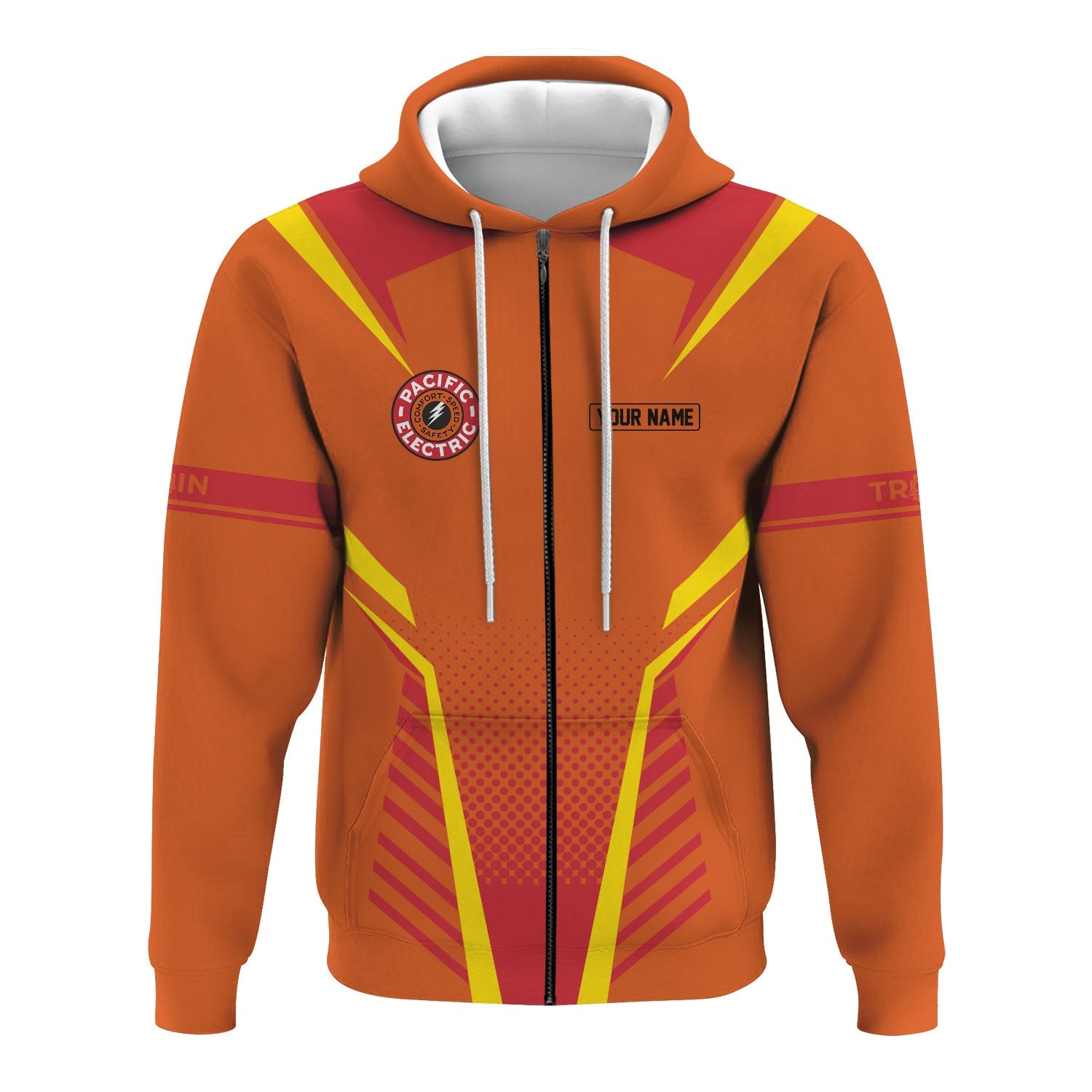 Railspirit Personalized Pacific Electric Railroad Hoodie Unisex Train Zip Hoodie All Over Print