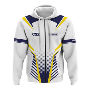 Railspirit Personalized CSX Transportation Railroad Hoodie Unisex Train Zip Hoodie All Over Print