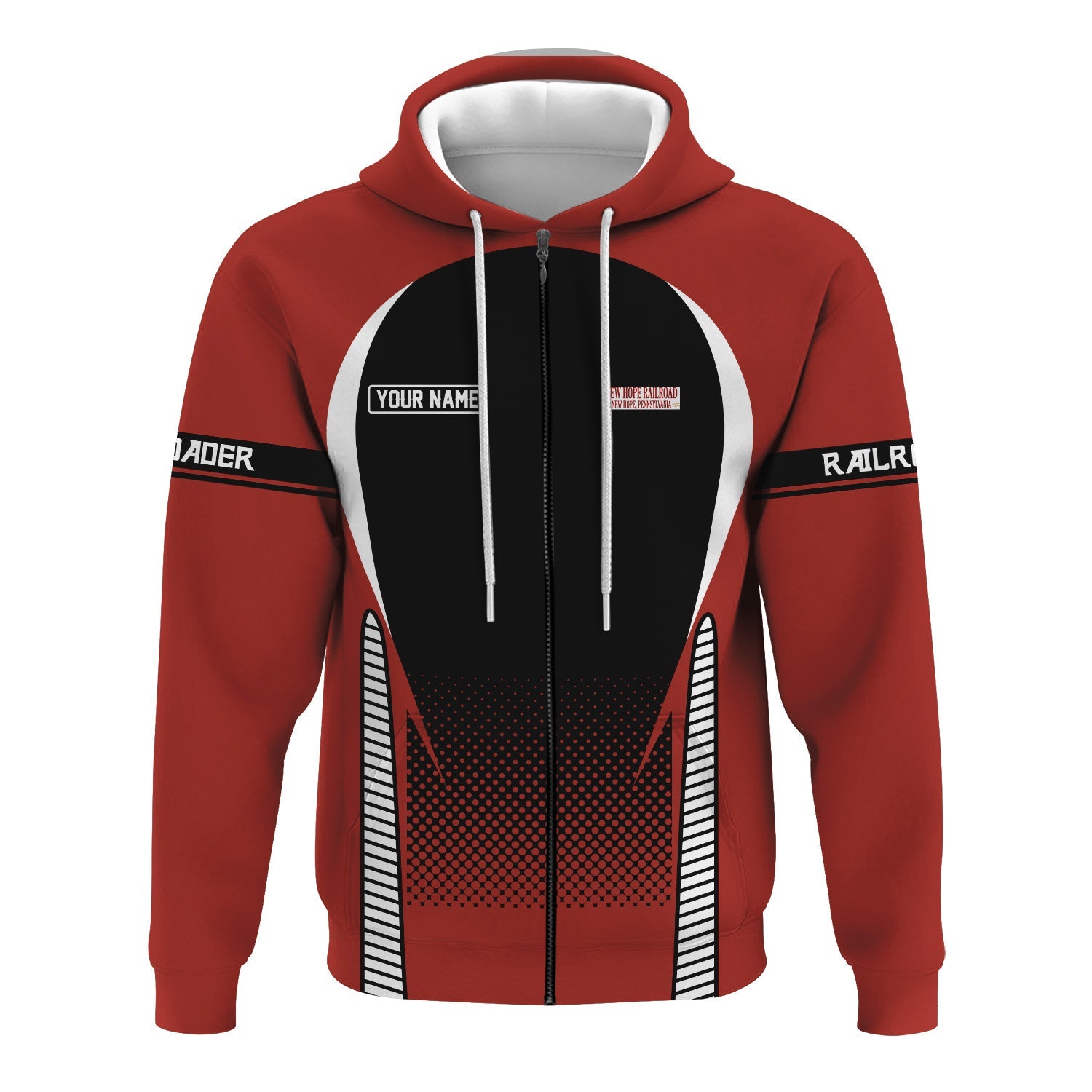 Railspirit Personalized New Hope Railroad Hoodie Stress Is Caused By Not Having Enough Trains  Zip Up Hoodie