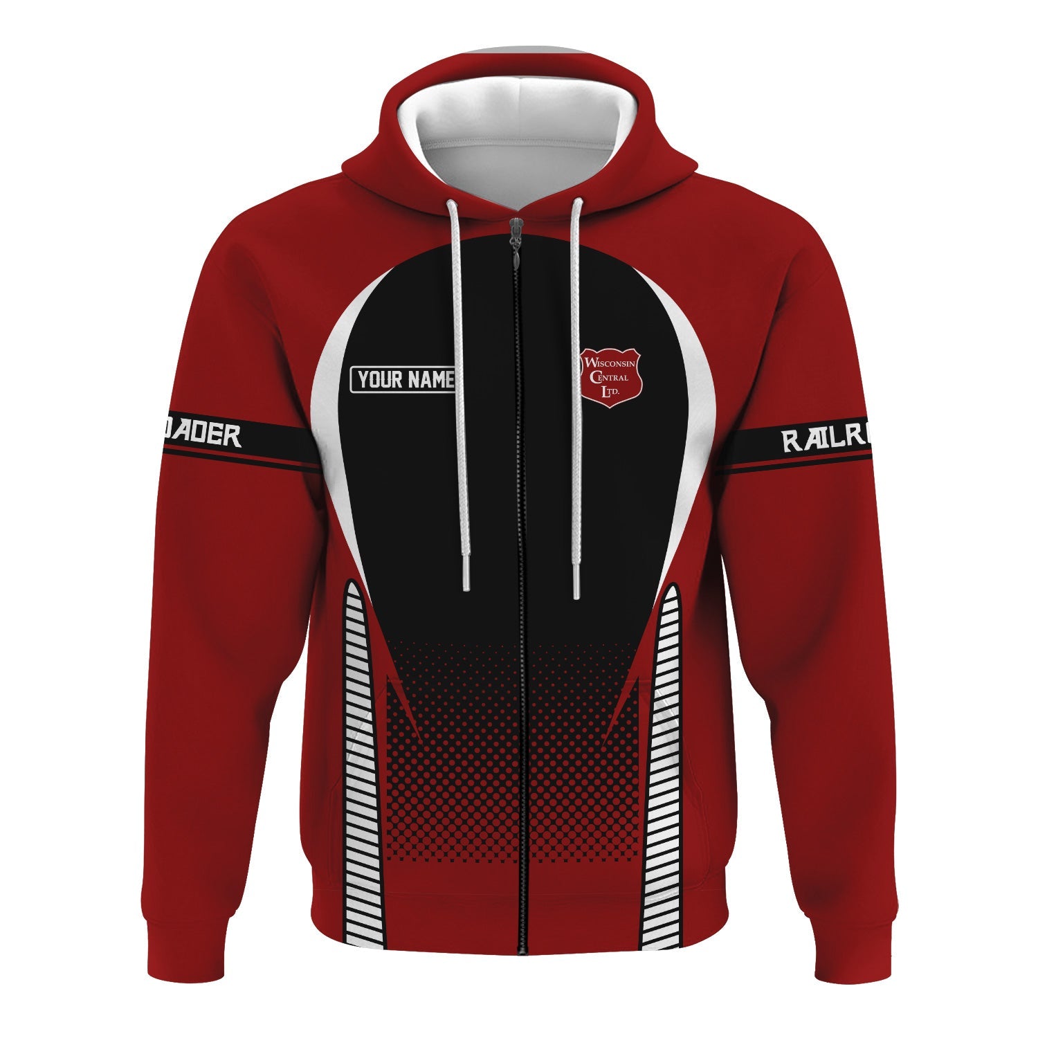 Railspirit Personalized Wisconsin Central Ltd Railroad Hoodie Stress Is Caused By Not Having Enough Trains  Zip Up Hoodie