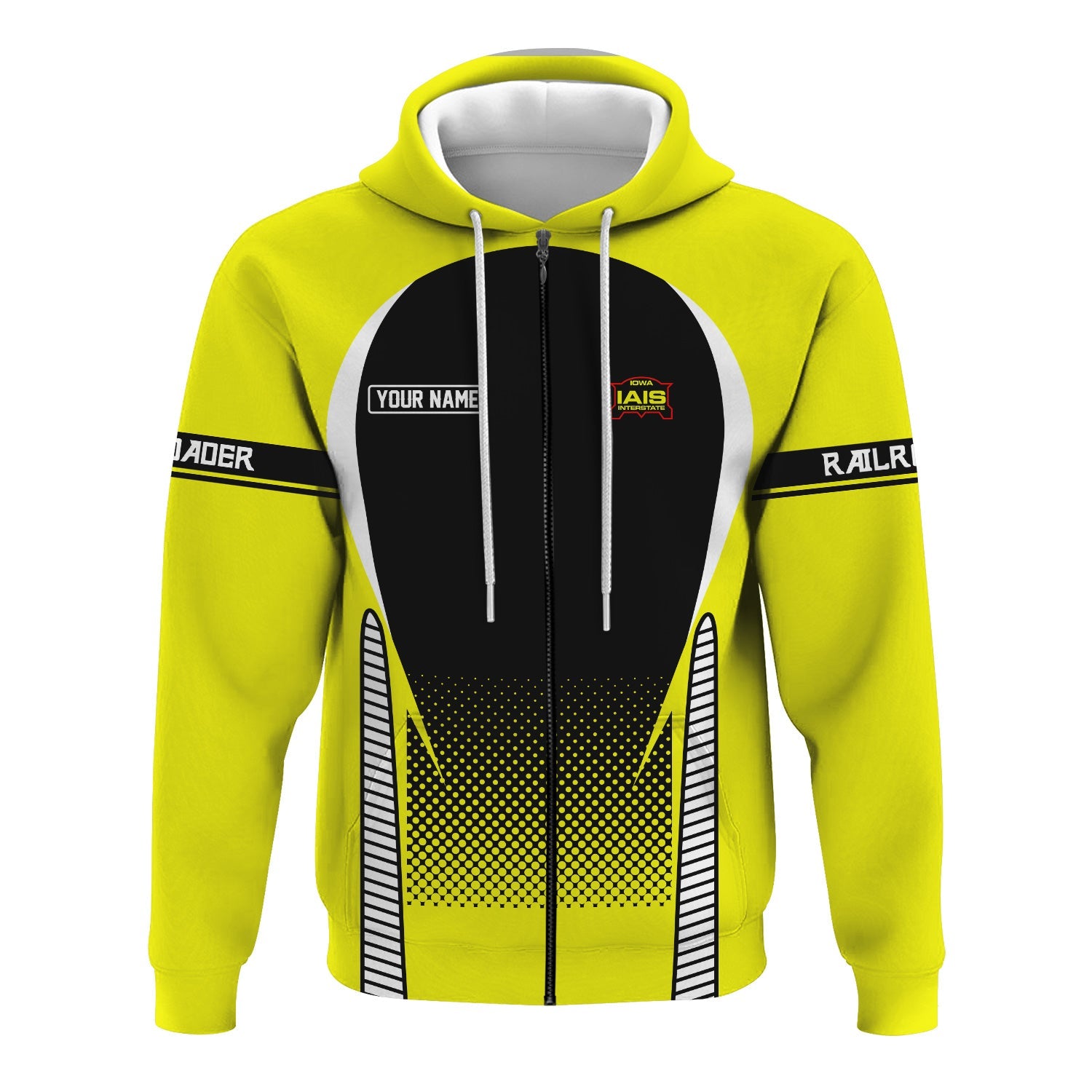 Railspirit Personalized Iowa Interstate Railroad Hoodie Stress Is Caused By Not Having Enough Trains IAIS  Zip Up Hoodie